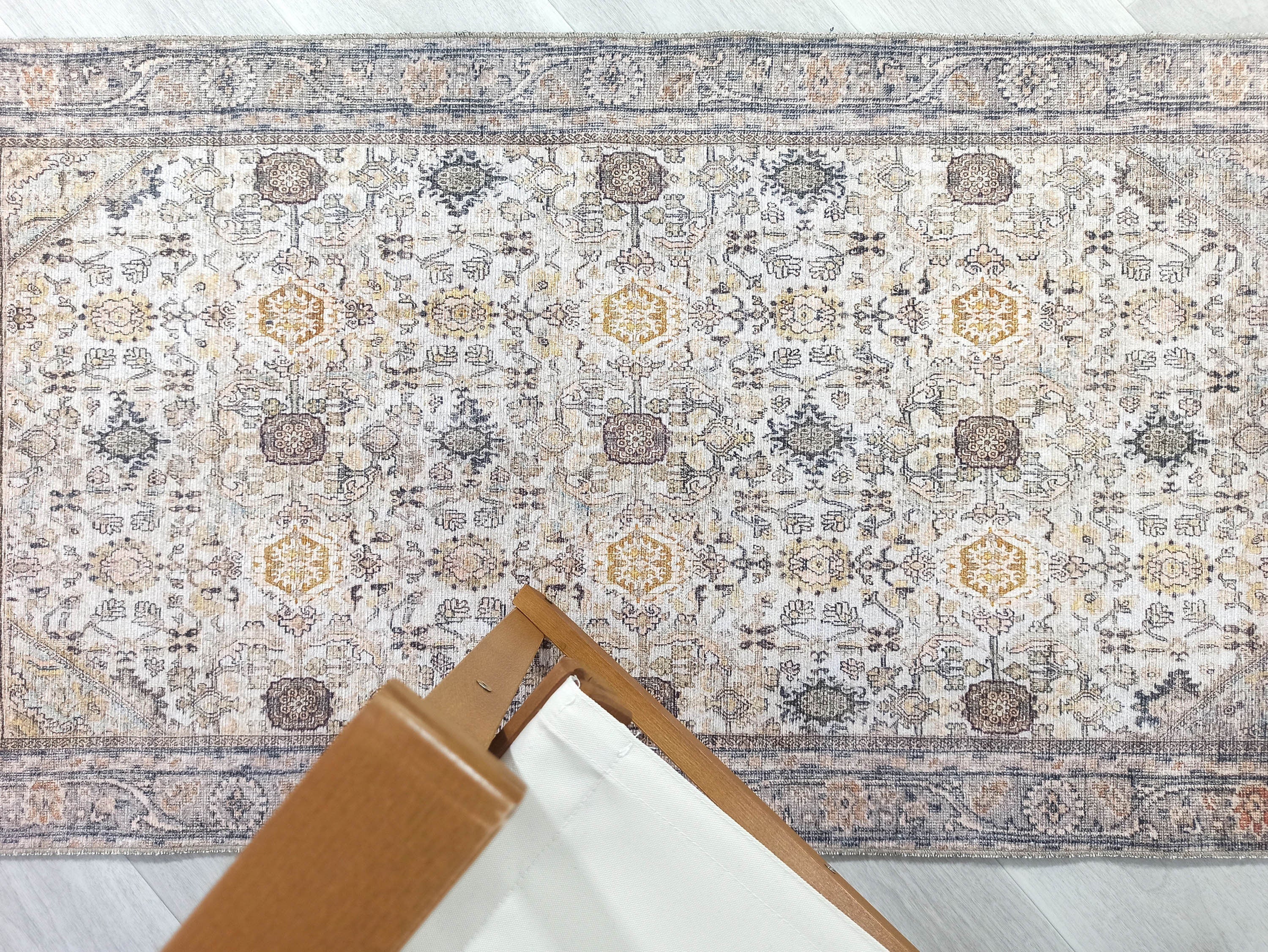 Karta Rug Turkish Vintage Beige Brown Floral Rug