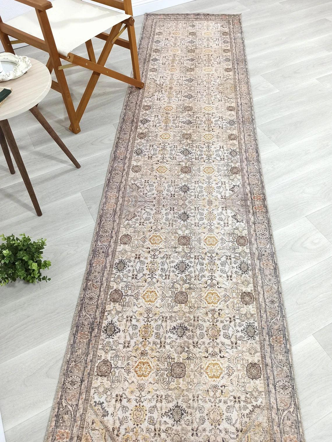 Karta Rug Turkish Vintage Beige Brown Floral Rug