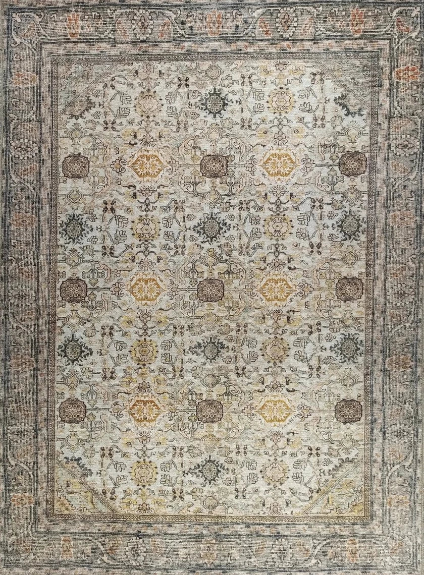 Karta Rug Turkish Vintage Beige Brown Floral Rug