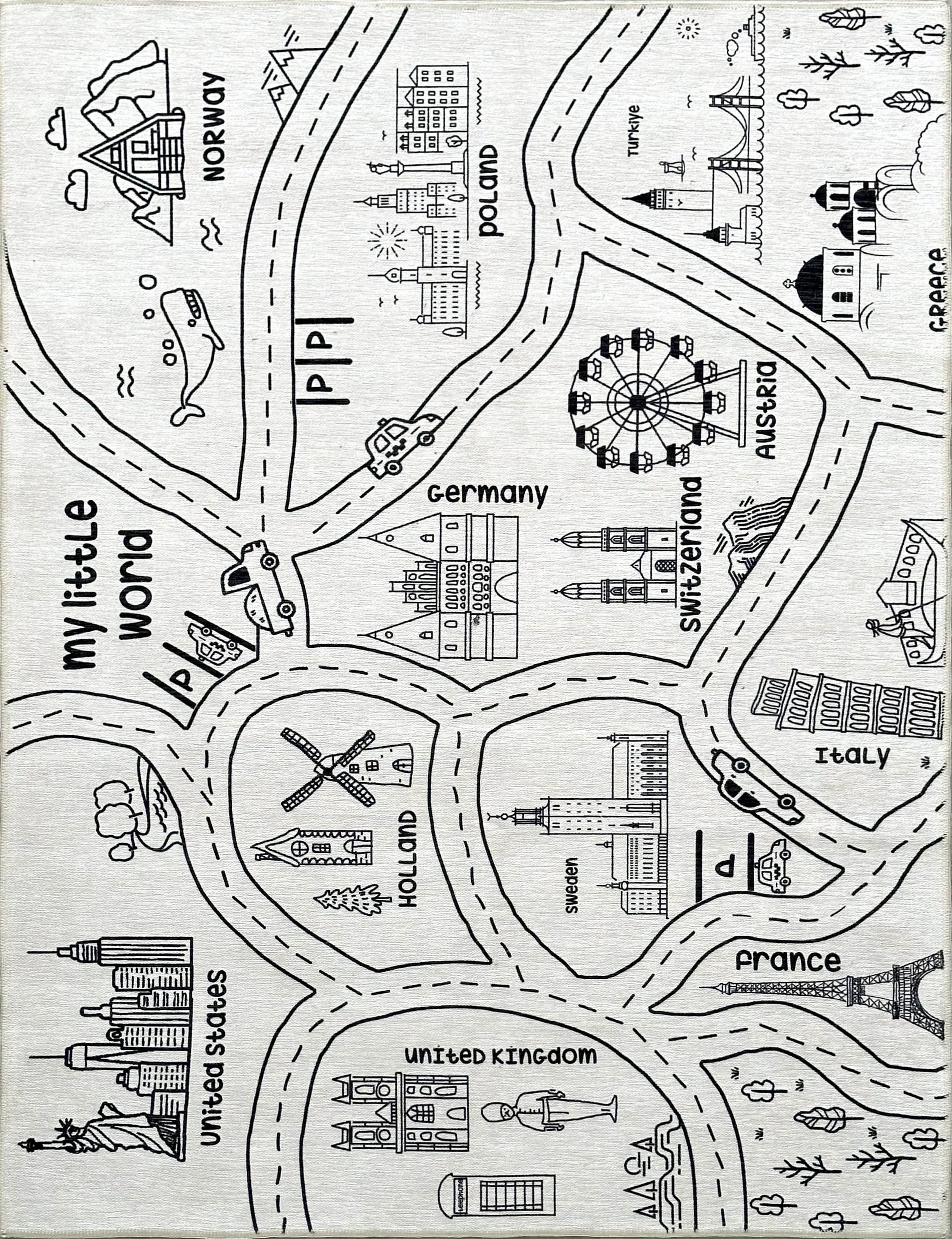 Kids World Play Mat Rug