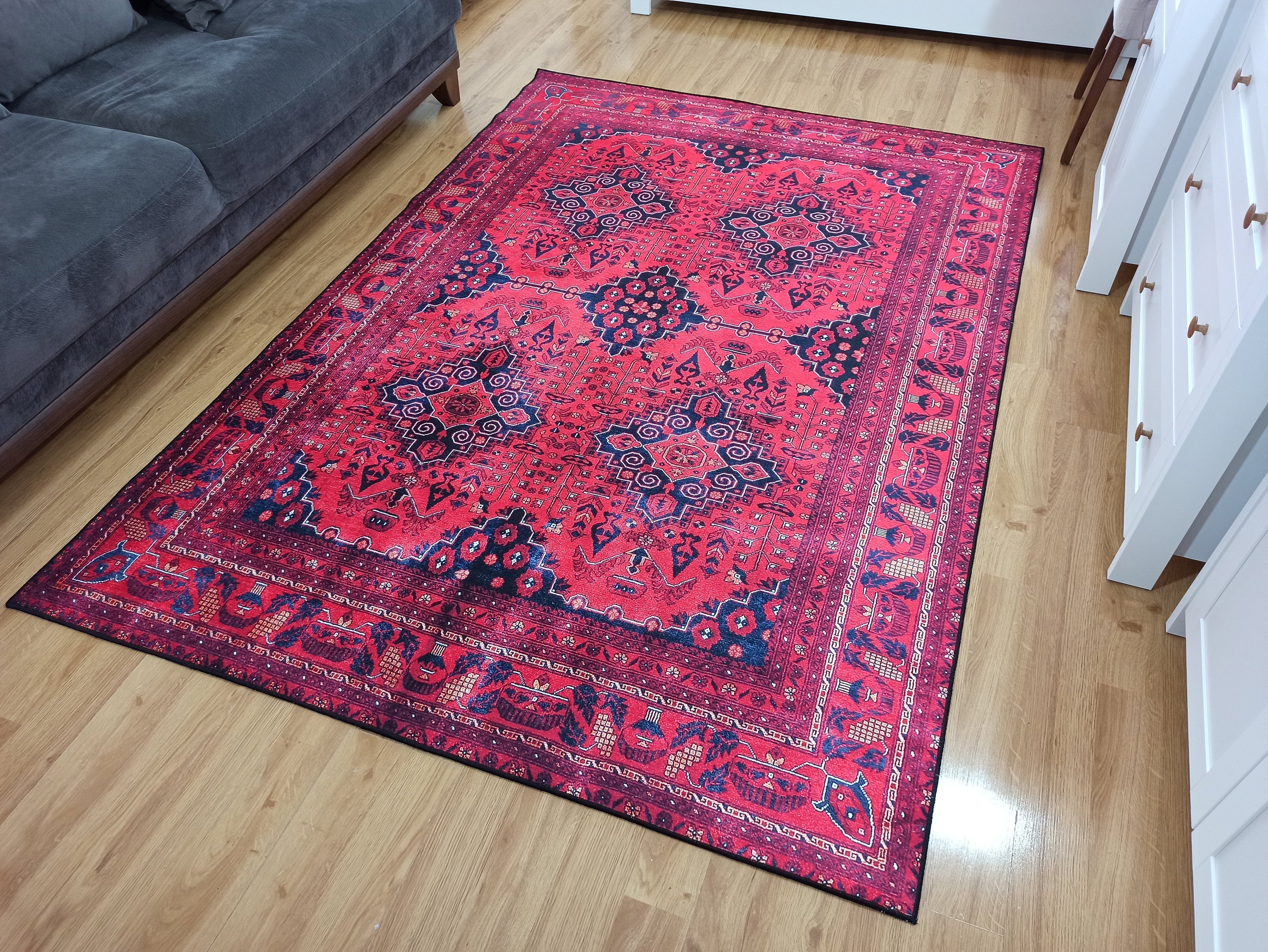 Klara Rug Turkish Red Blue Rug