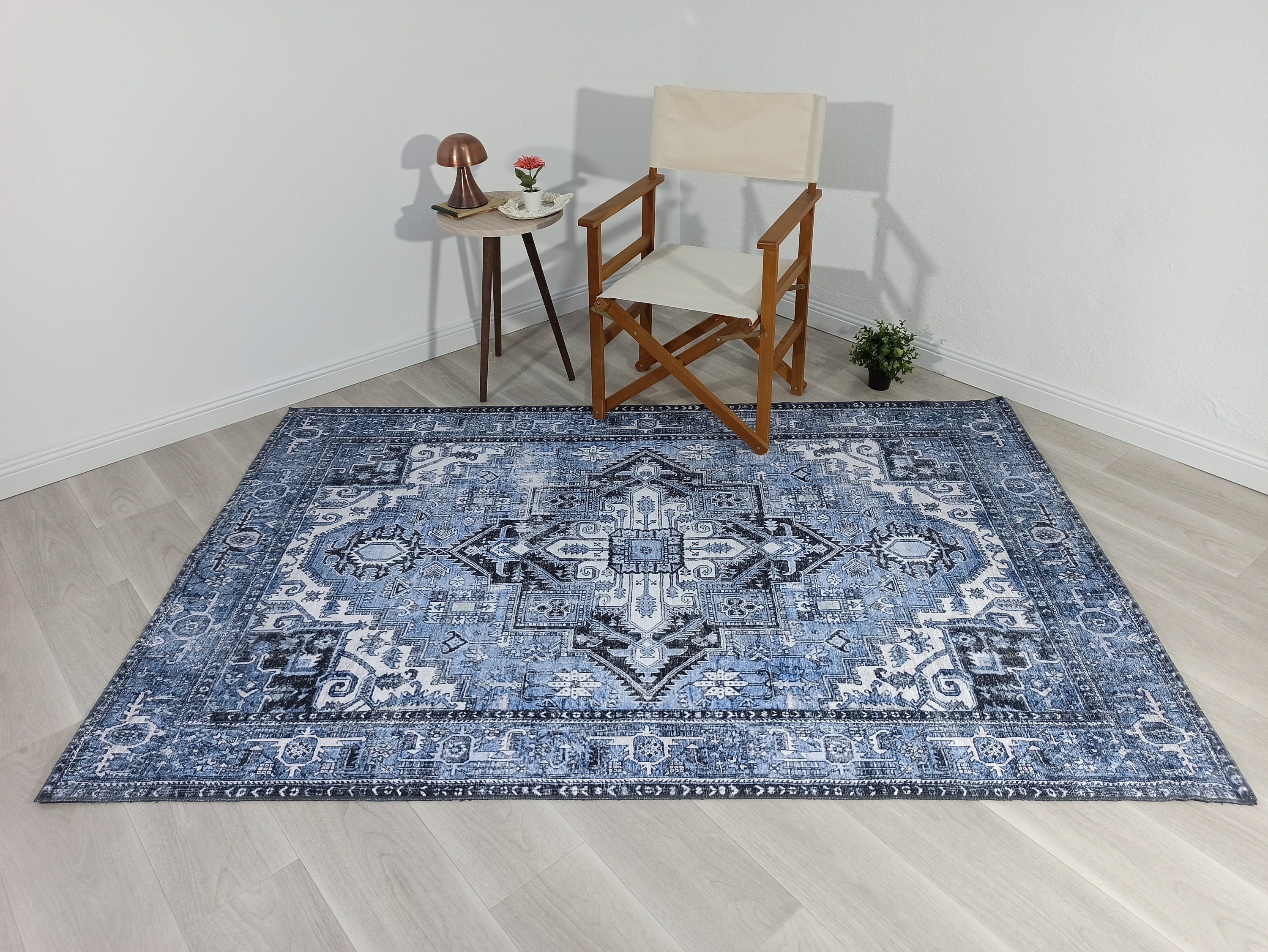 Koli Rug Persian Vintage Blue Rug