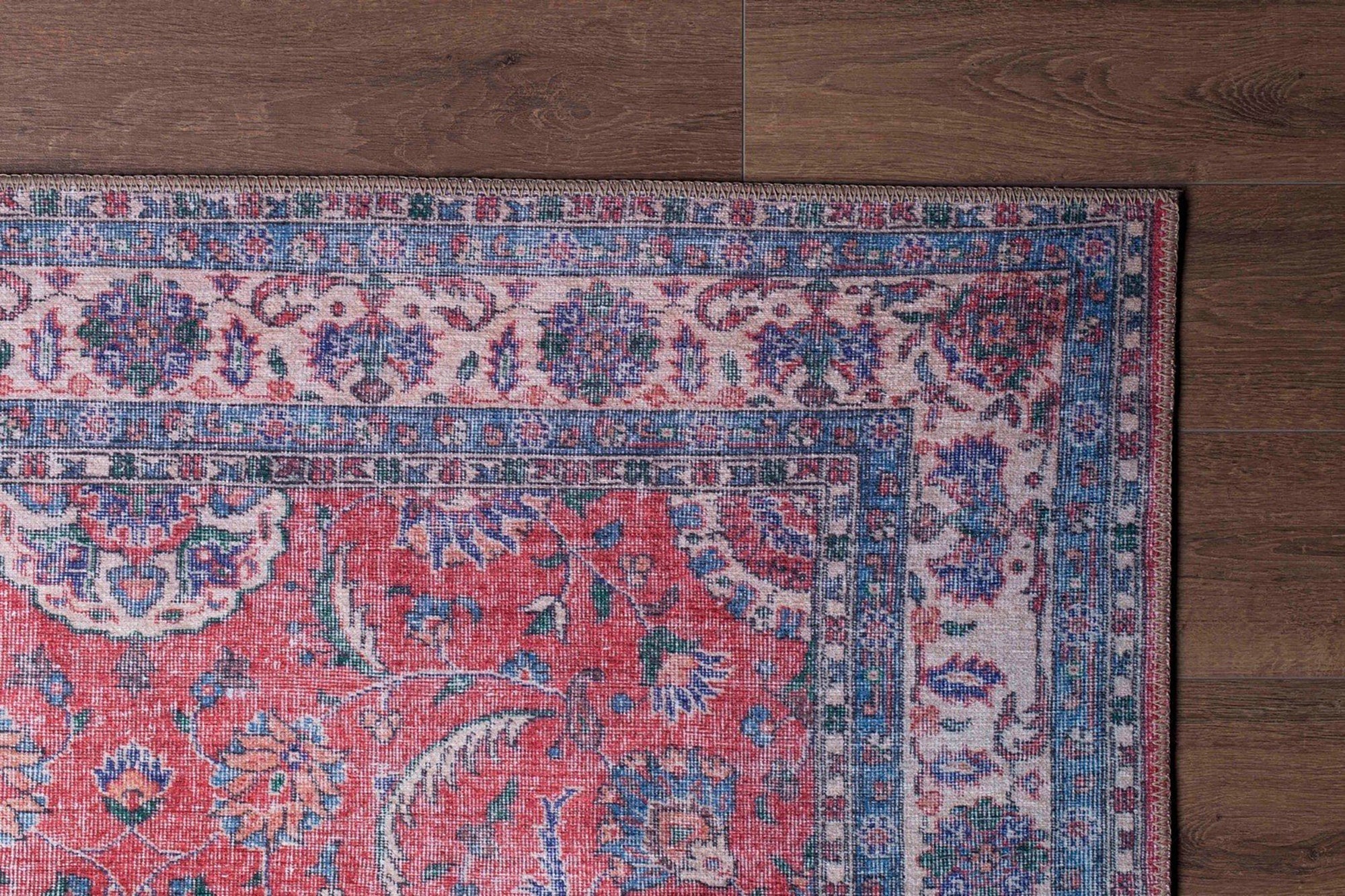 Kopa Turkish Faded Red &amp; Ivory Beige Rug