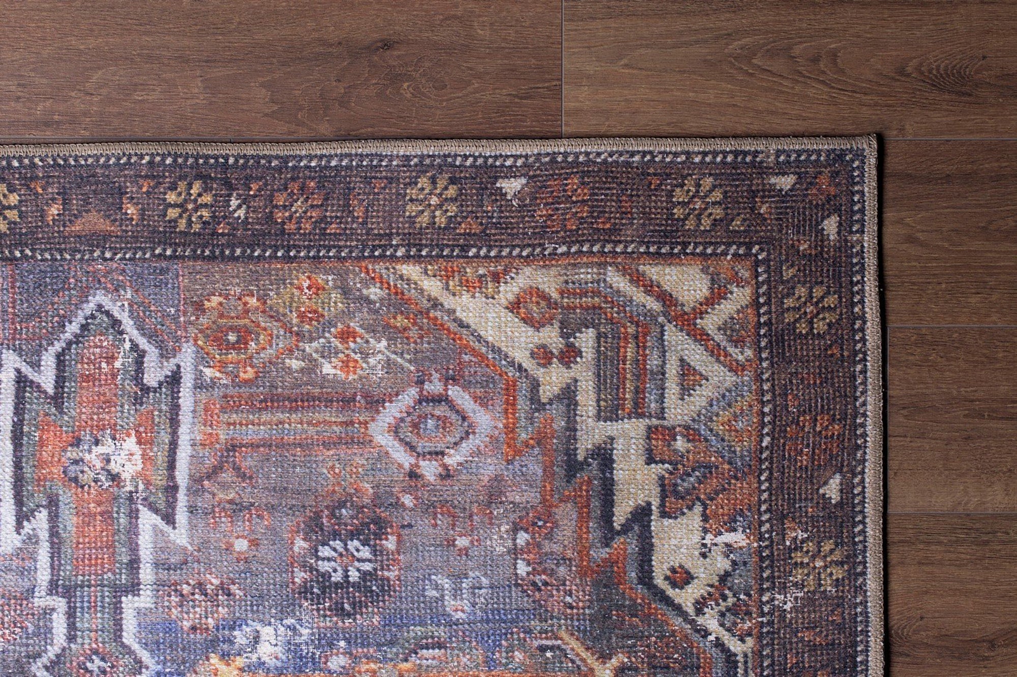 Laysa Rug Turkish Oriental Rustic Tribal Brown Rug
