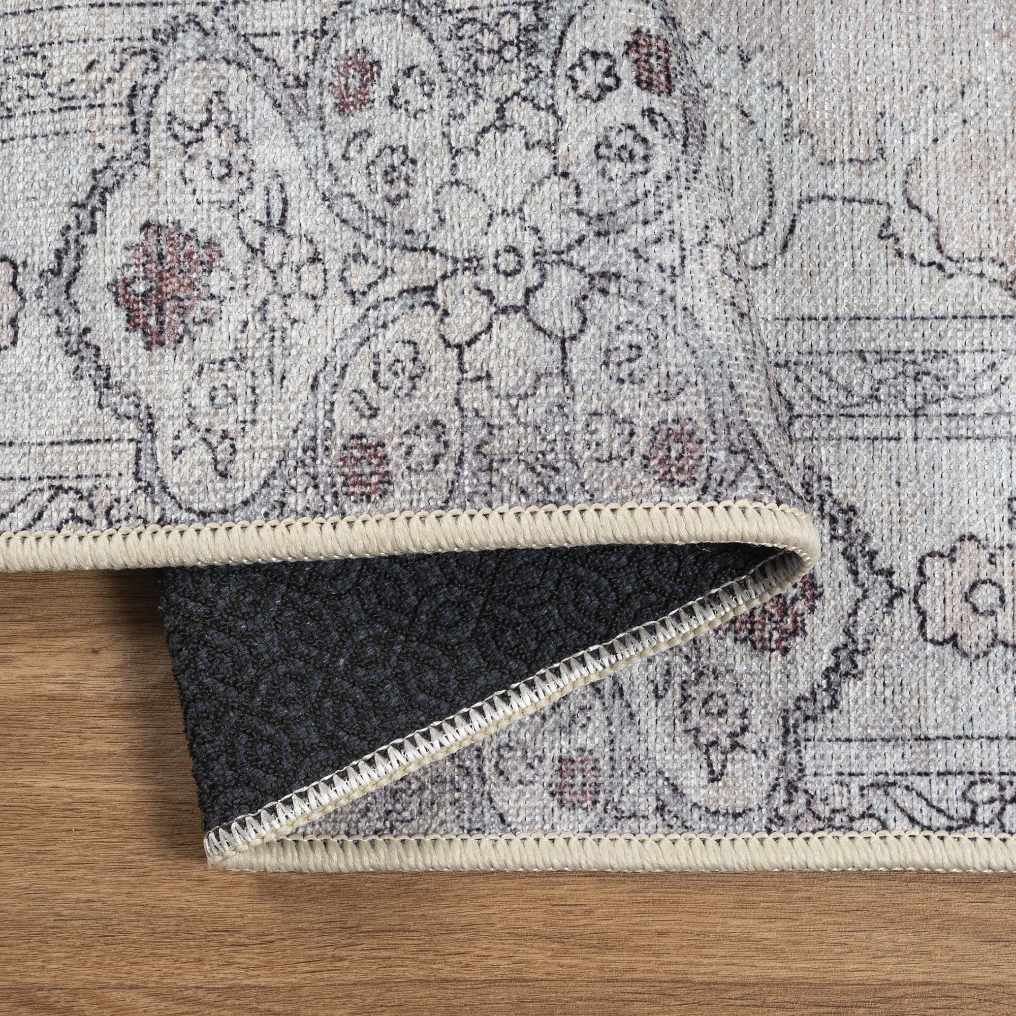 Lite Pink Oushak Area Washable Rug