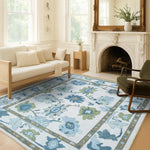 Alienore Green Blue Modern Oushak Rug