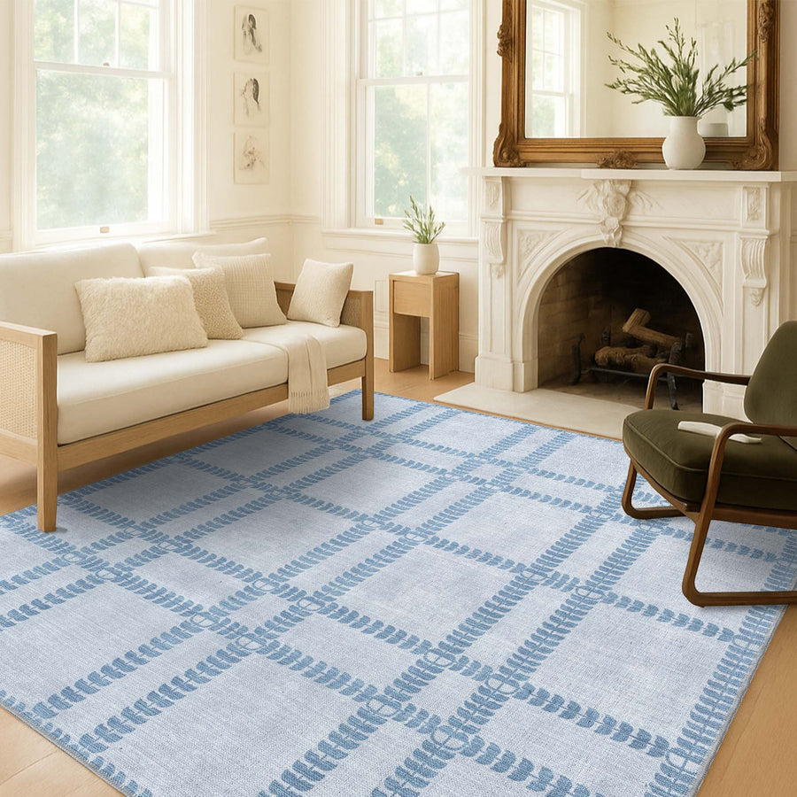 Alfombra Oushak azul grisáceo Amani