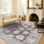 Rajiya Earth Tones Floral Modern Oushak Rug