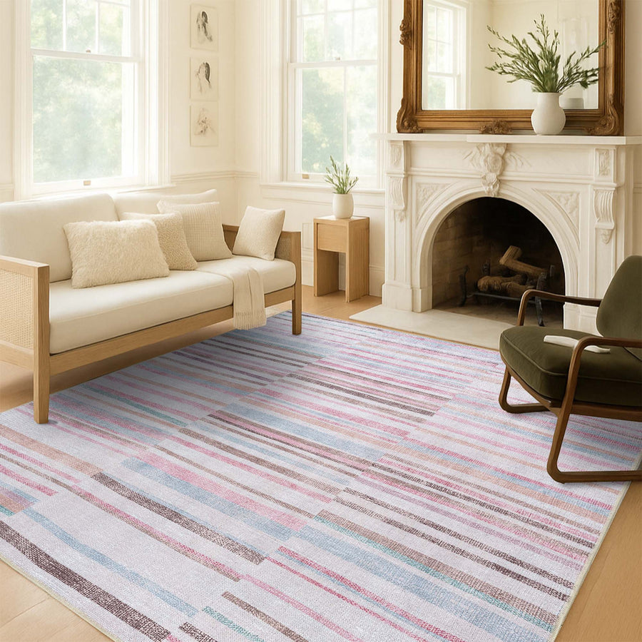 Tapis turc moderne, tapis géométriques multi-surdimensionnés d'inspiration vintage pastel pour la maison, le salon, la chambre à coucher, la salle de bain et la cuisine