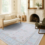 Daria Neutral Faded Pink Blush Oushak Rug