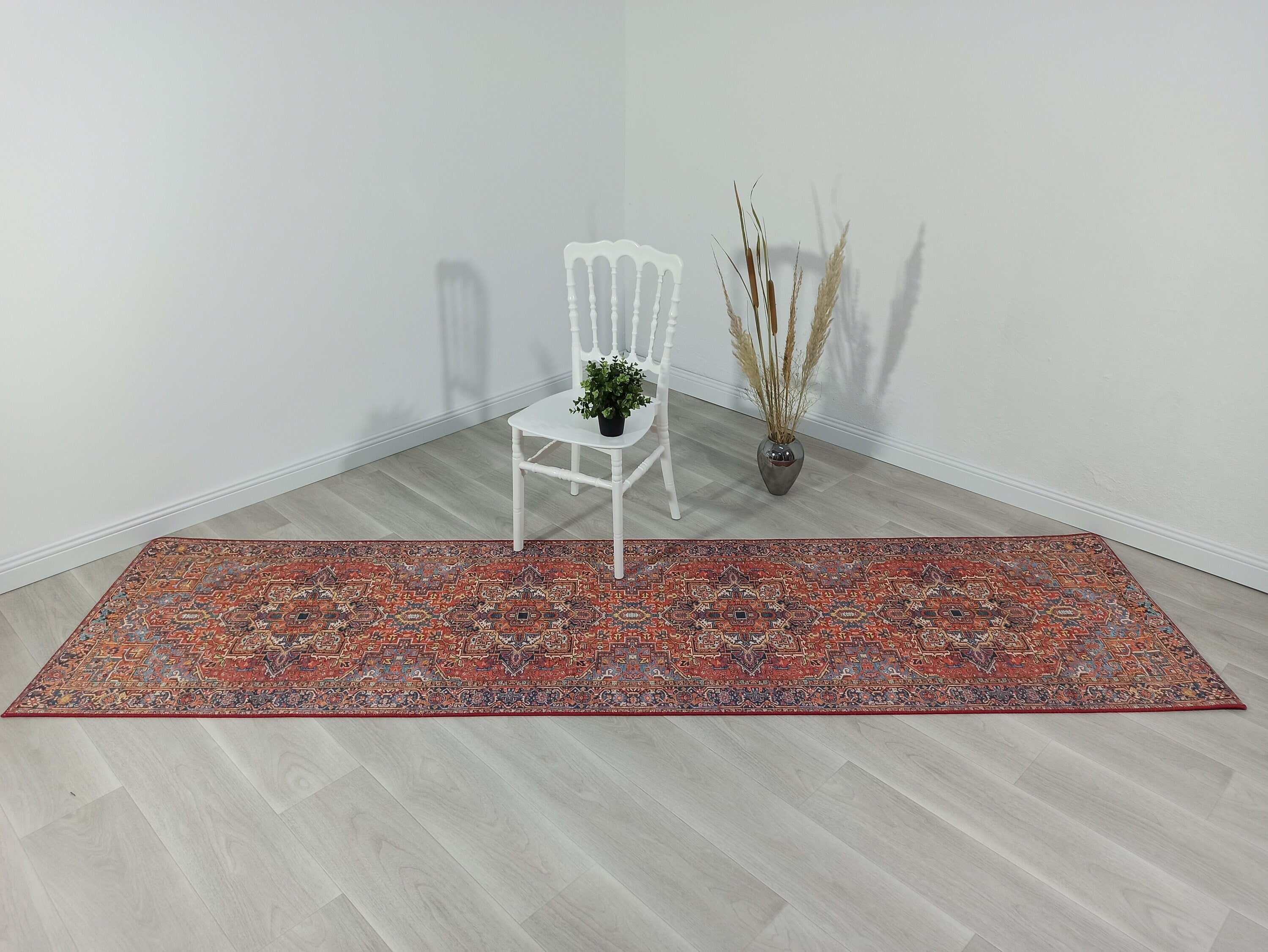 Pawla Turkish Vintage Heriz Red Rug