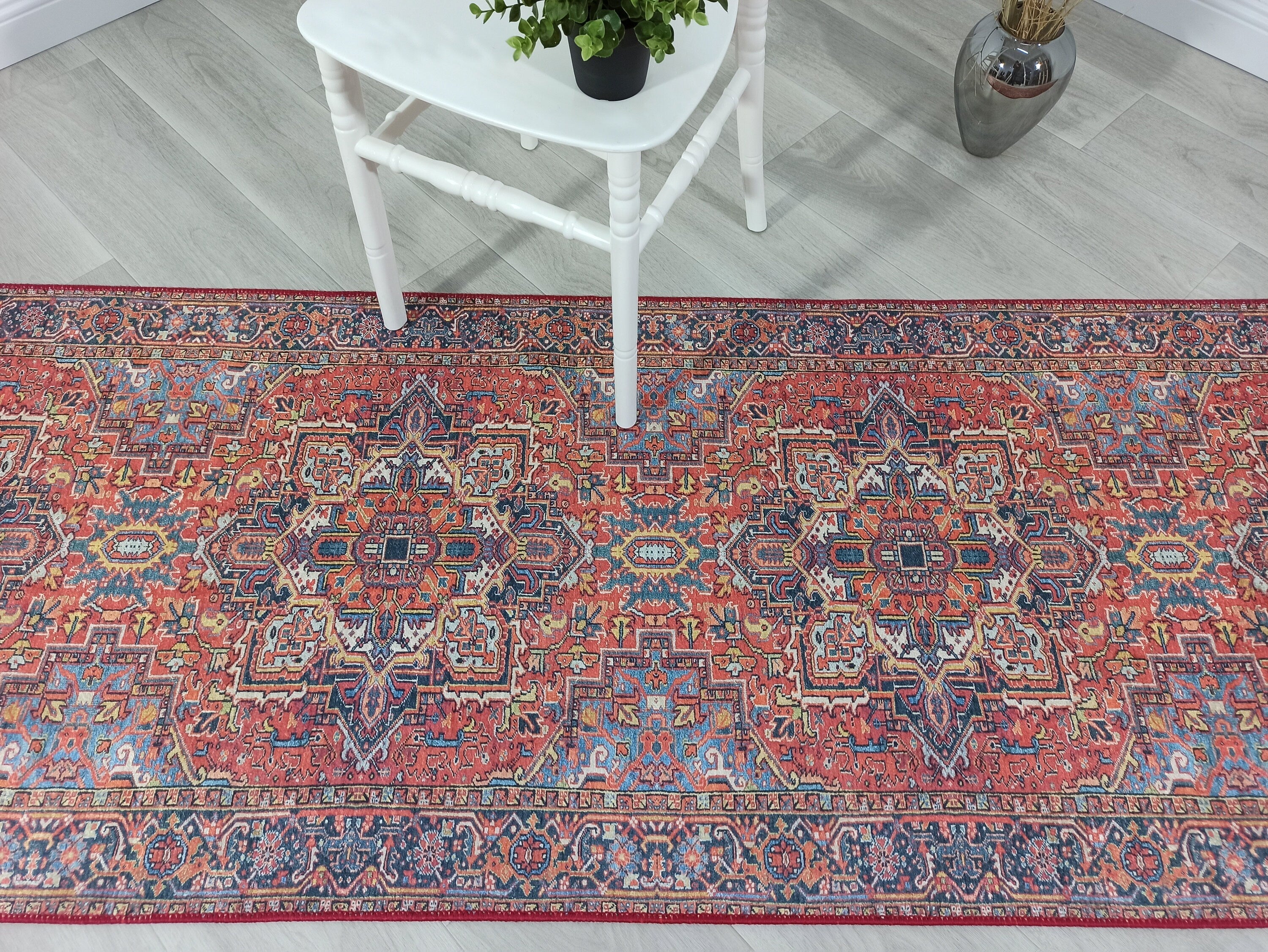 Pawla Turkish Vintage Heriz Red Rug