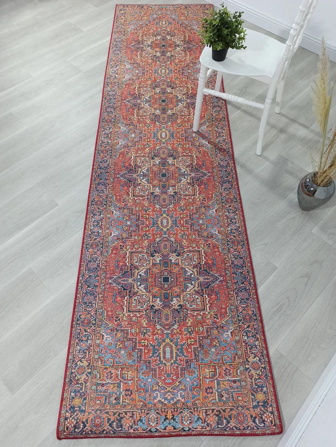 Pawla Turkish Vintage Heriz Red Rug