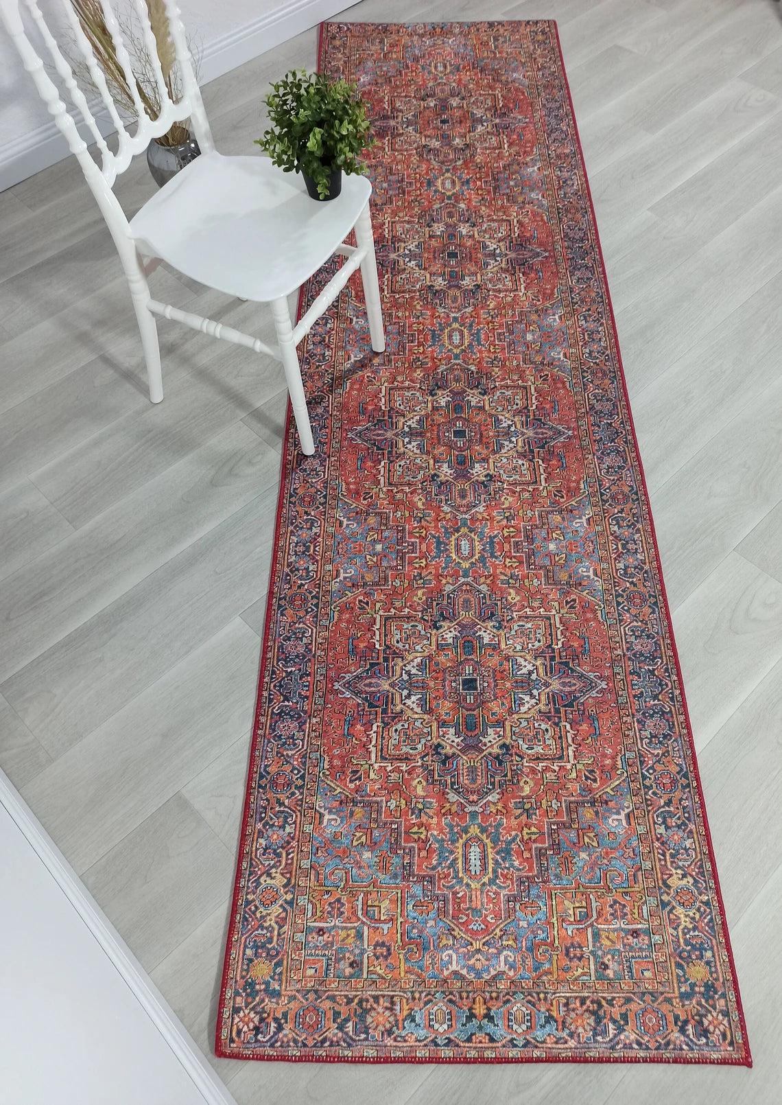 Pawla Turkish Vintage Heriz Red Rug