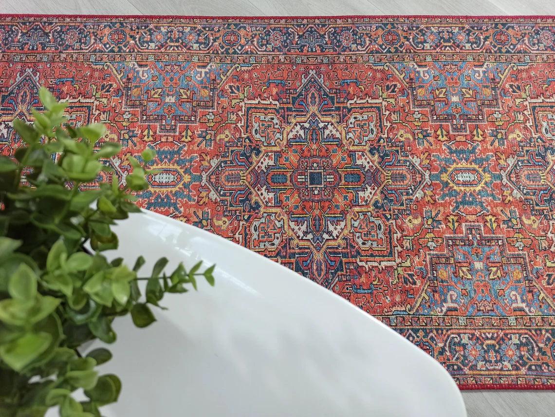 Pawla Turkish Vintage Heriz Red Rug