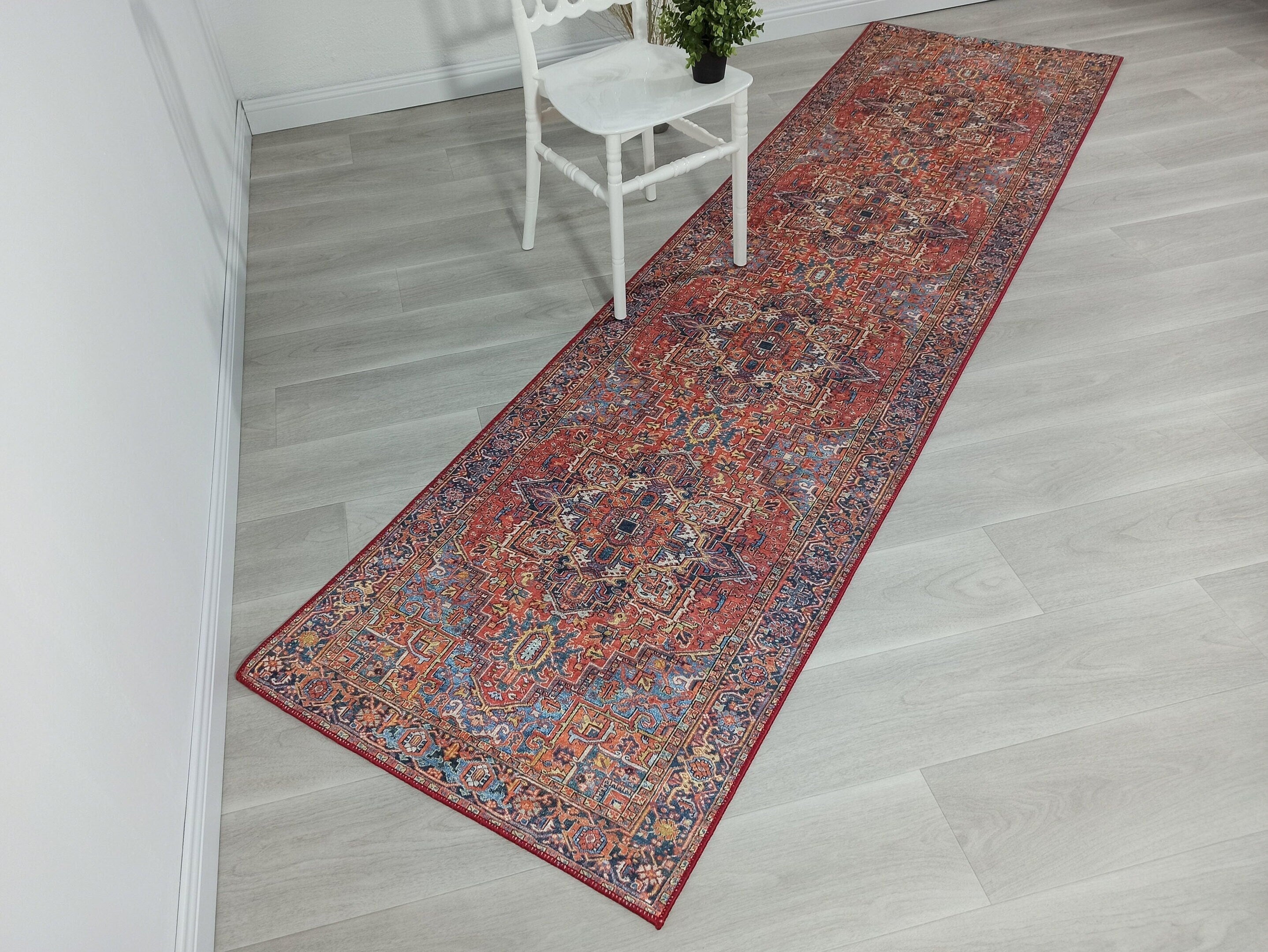 Pawla Turkish Vintage Heriz Red Rug