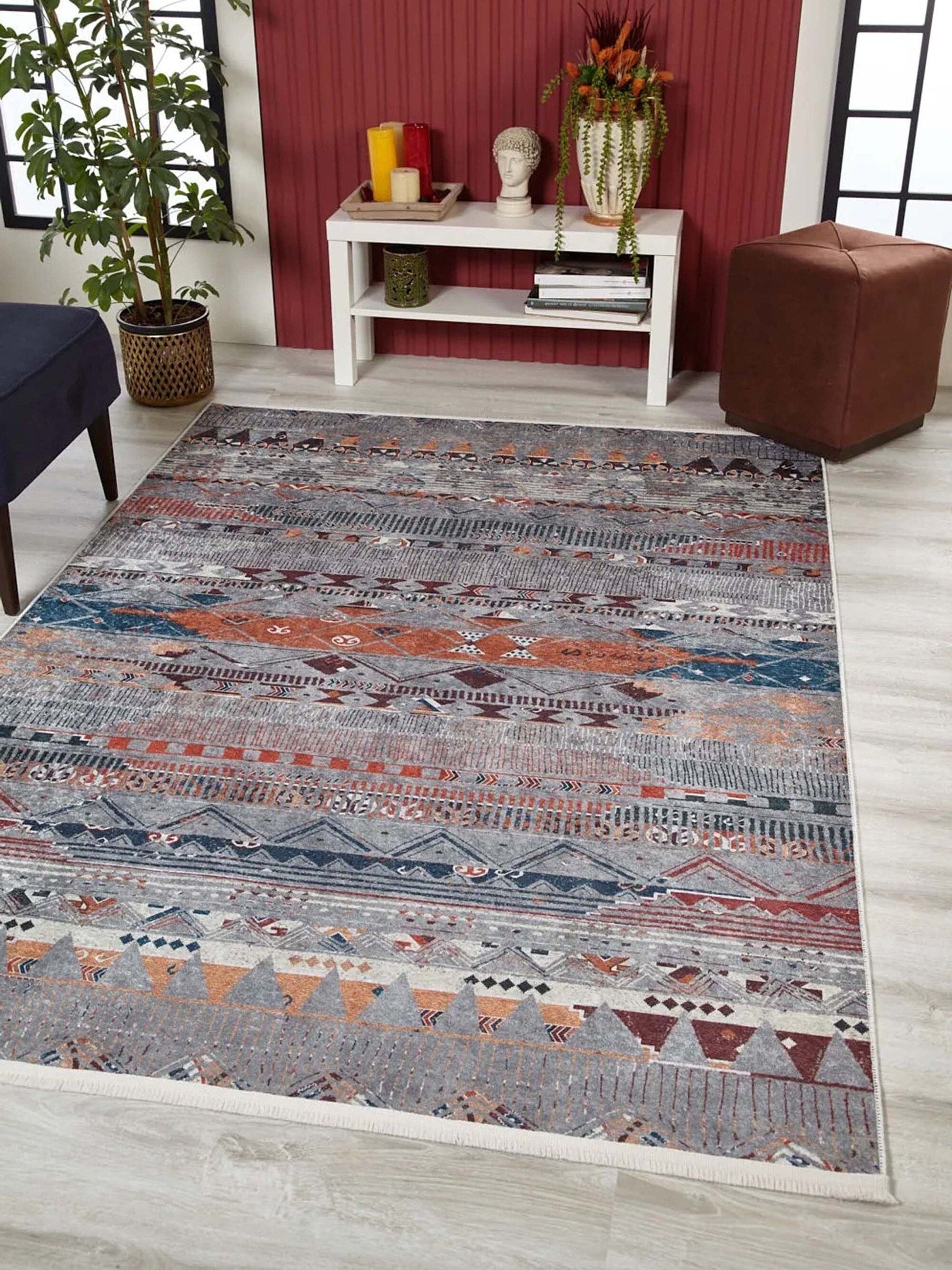 Lupa Turkish Kilim Gray Beige Rug