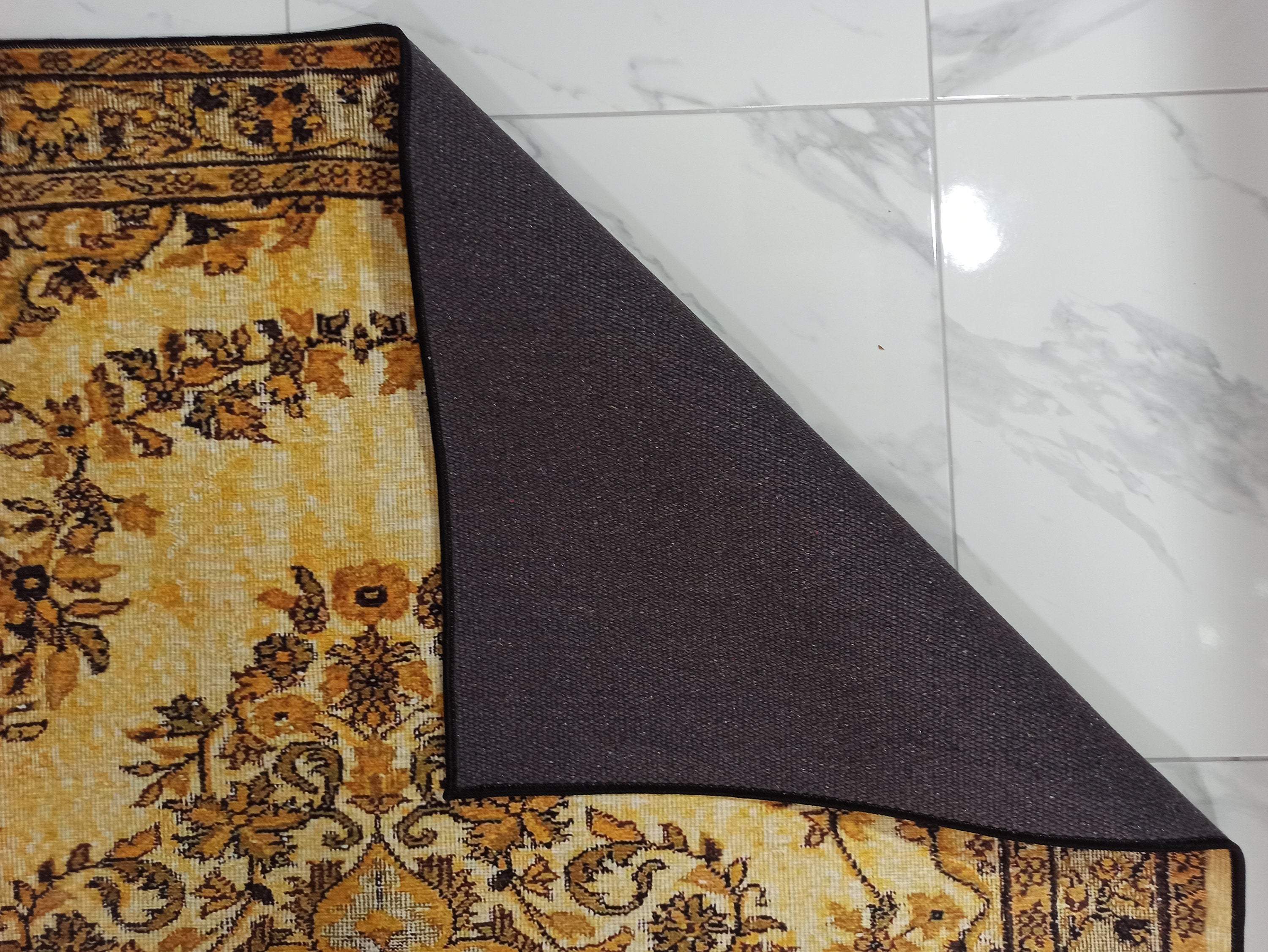 Lydia Rug Turkish faded yellow &amp; Black Rug