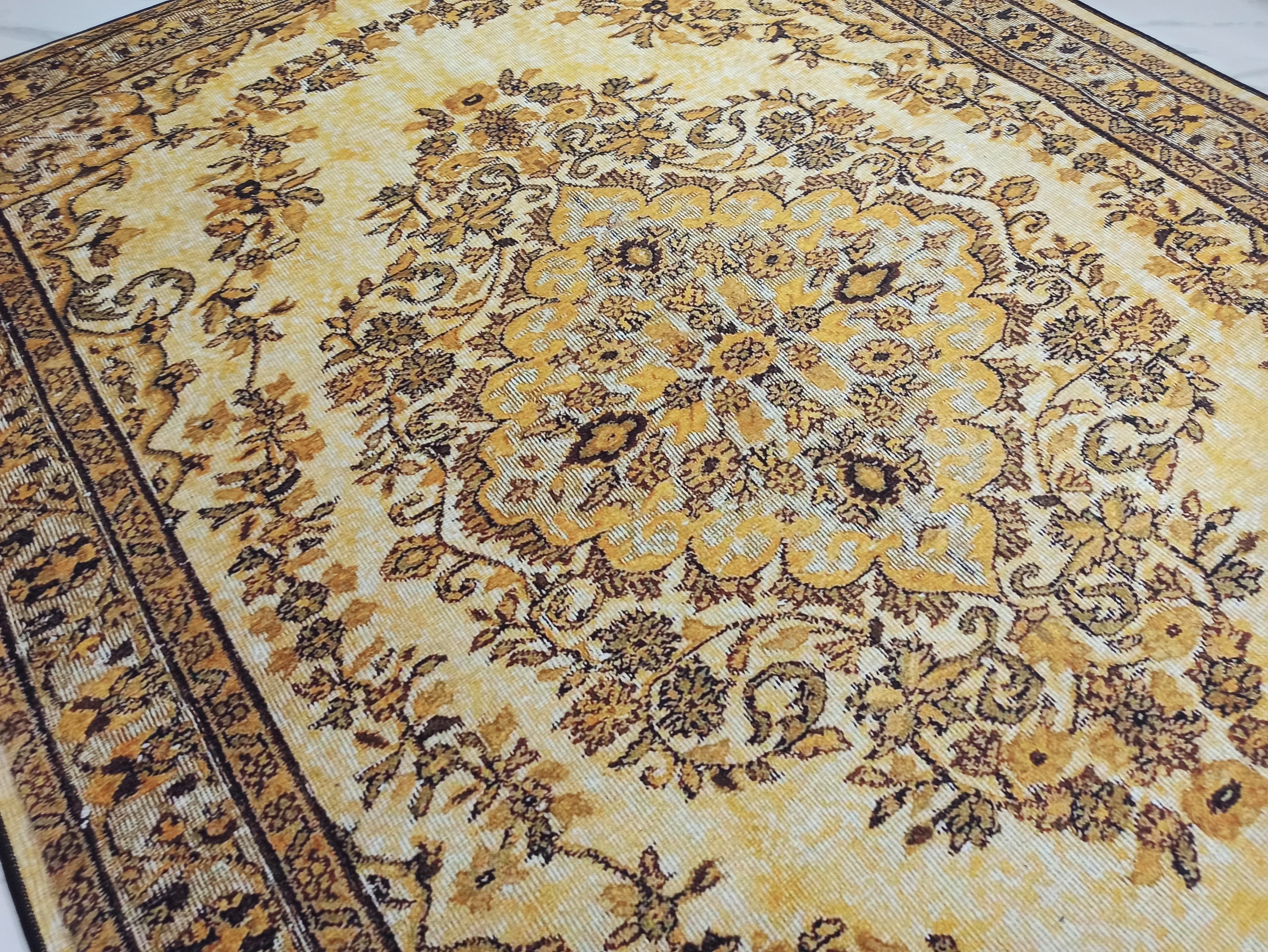 Lydia Rug Turkish faded yellow &amp; Black Rug