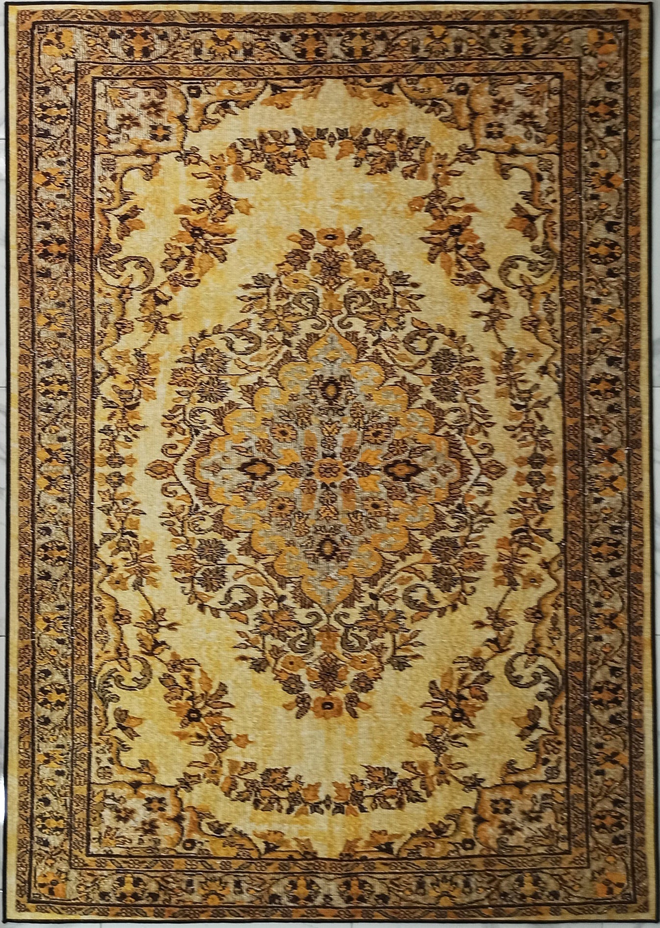 Lydia Rug Turkish faded yellow &amp; Black Rug