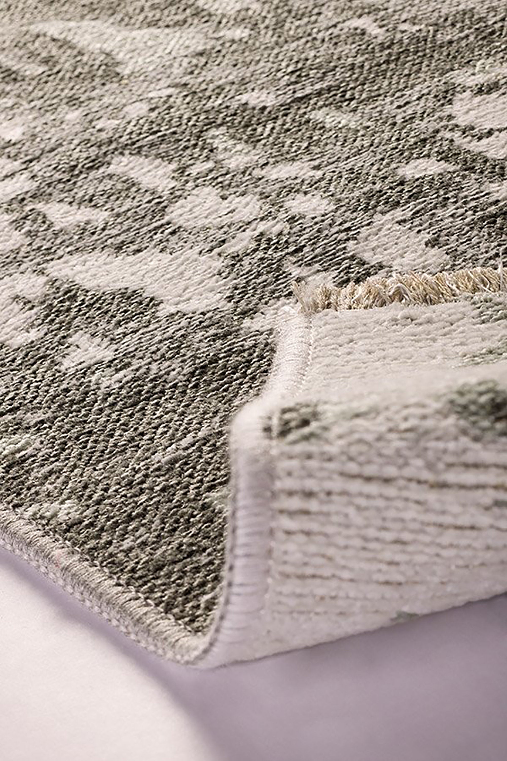 Maka Rug Abstract Kilim Reversible Gray Beige Runner