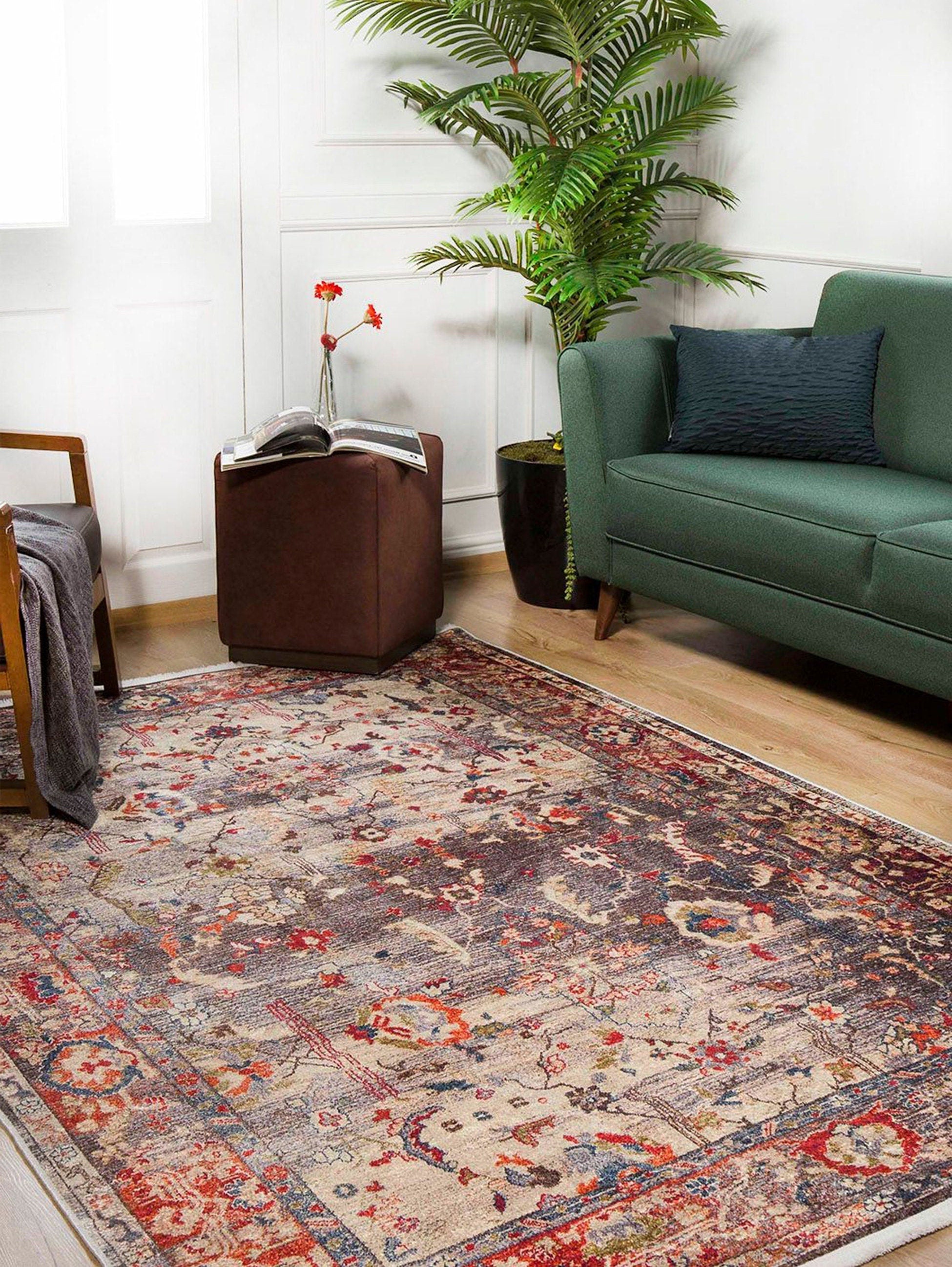 Marita Warm Turkish Oushak Beige Red Rug