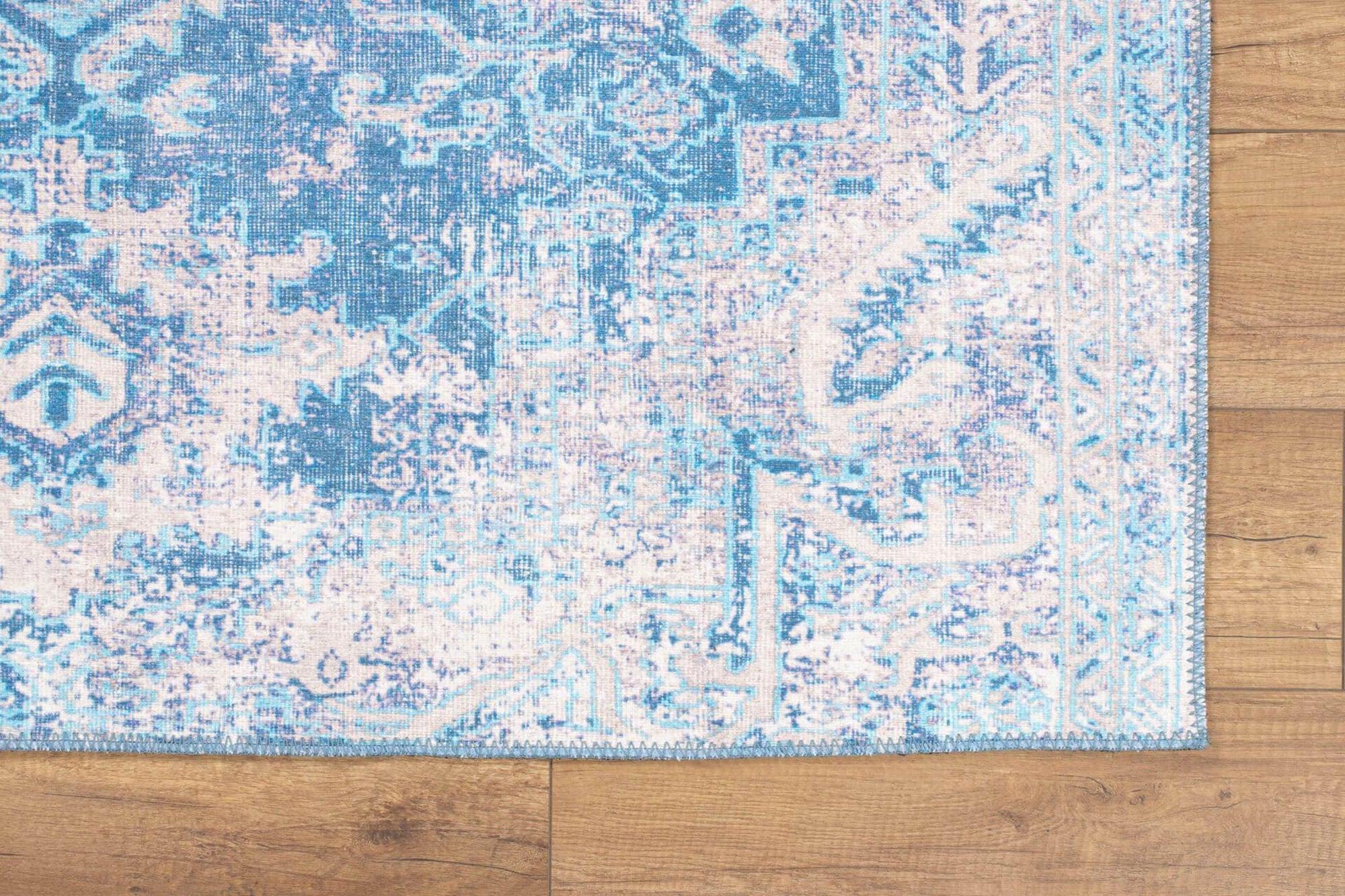 Mavera Blue &amp; Faded Turquoise Persian Rug