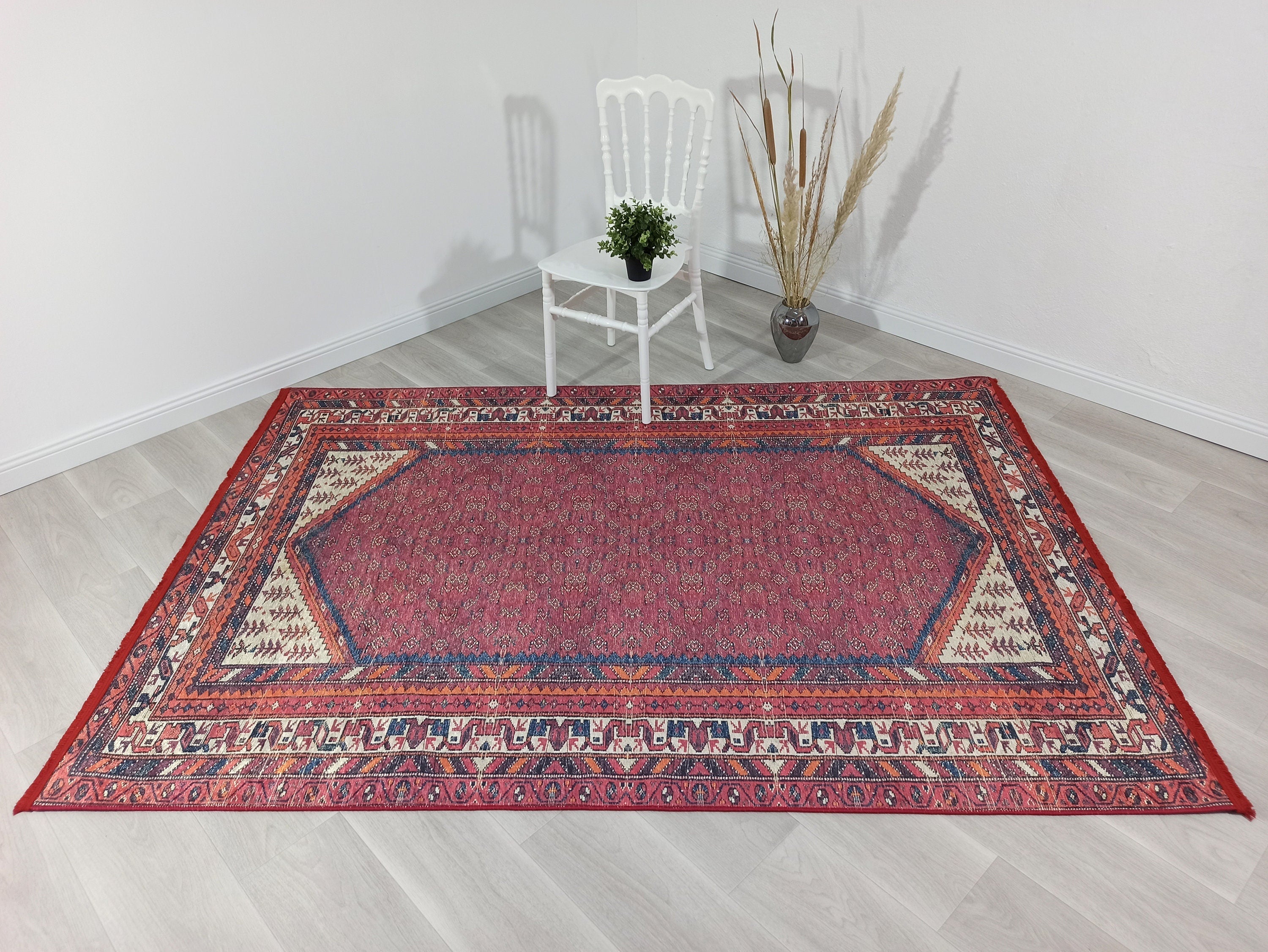 Mayda Turkish Faded Red Rug