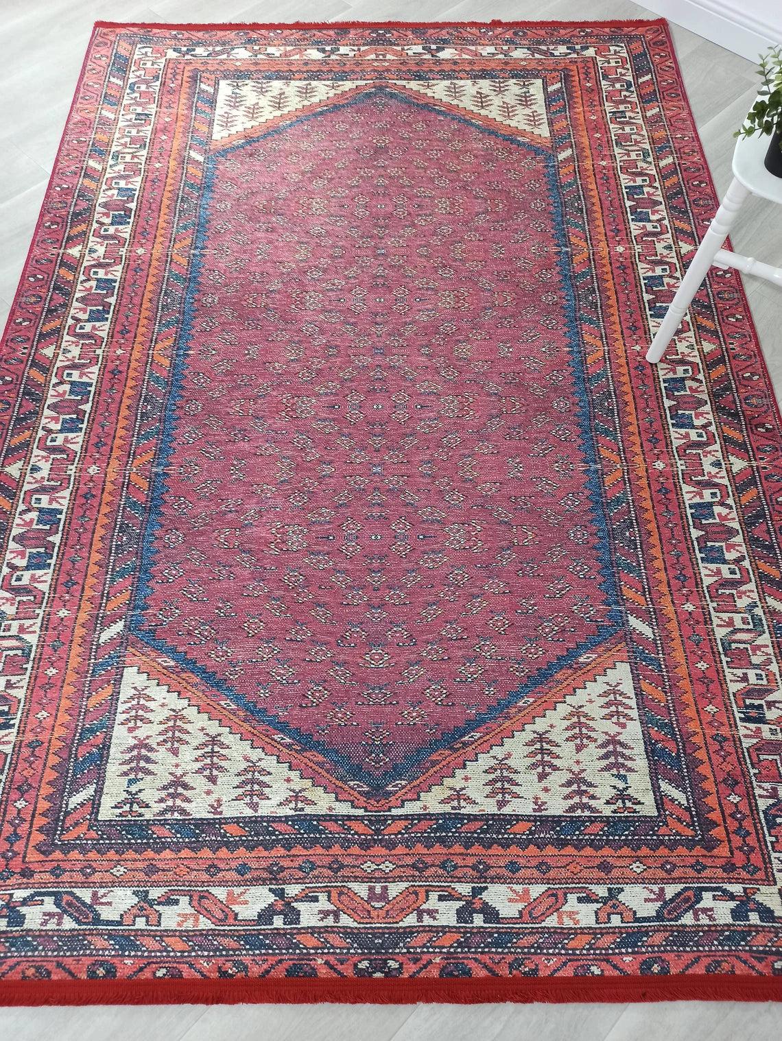 Mayda Turkish Faded Red Rug