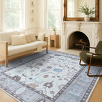 Midha White Gray Brown Modern Oushak Rug