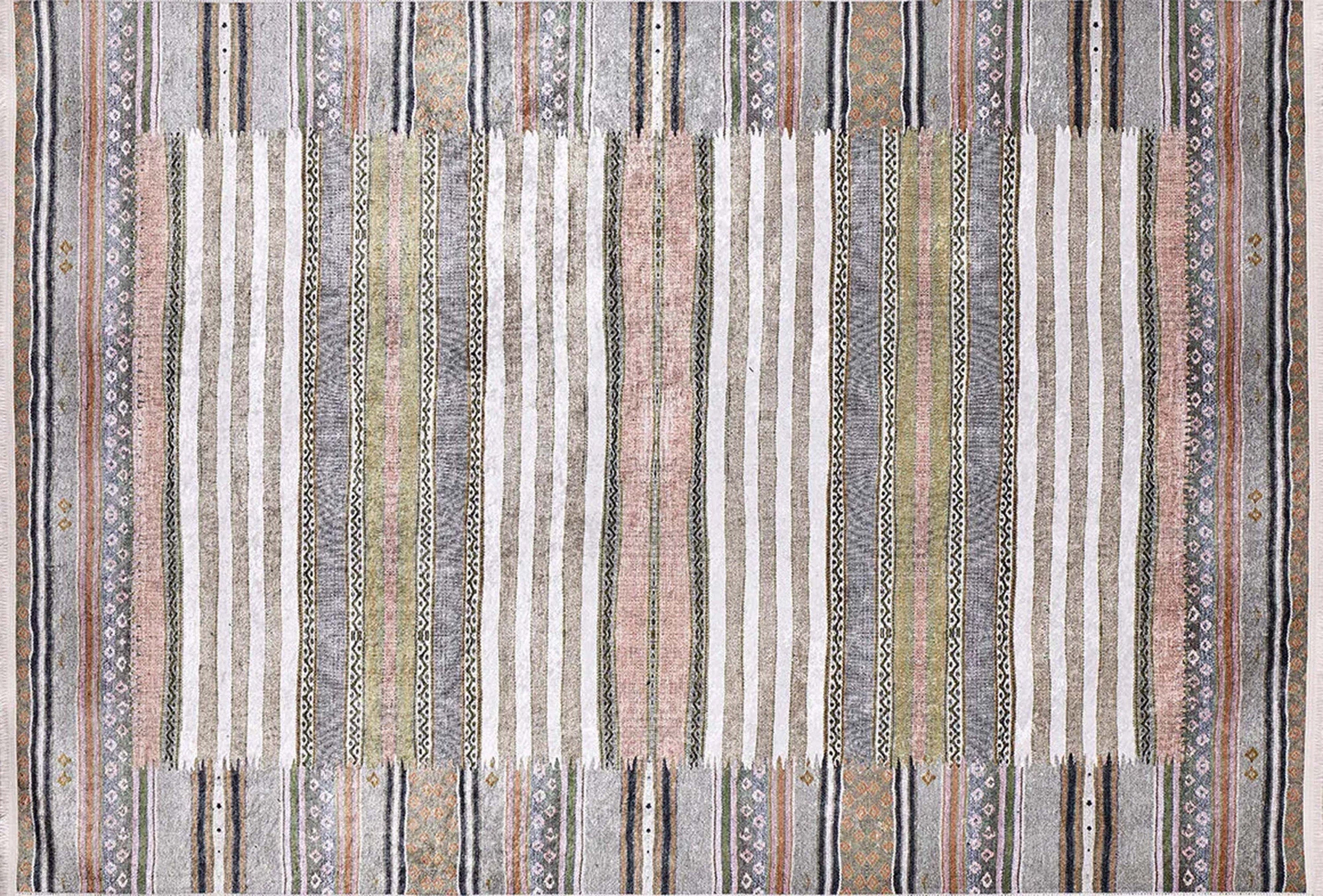 Mima Turkish Kilim Colorful stripped Rug