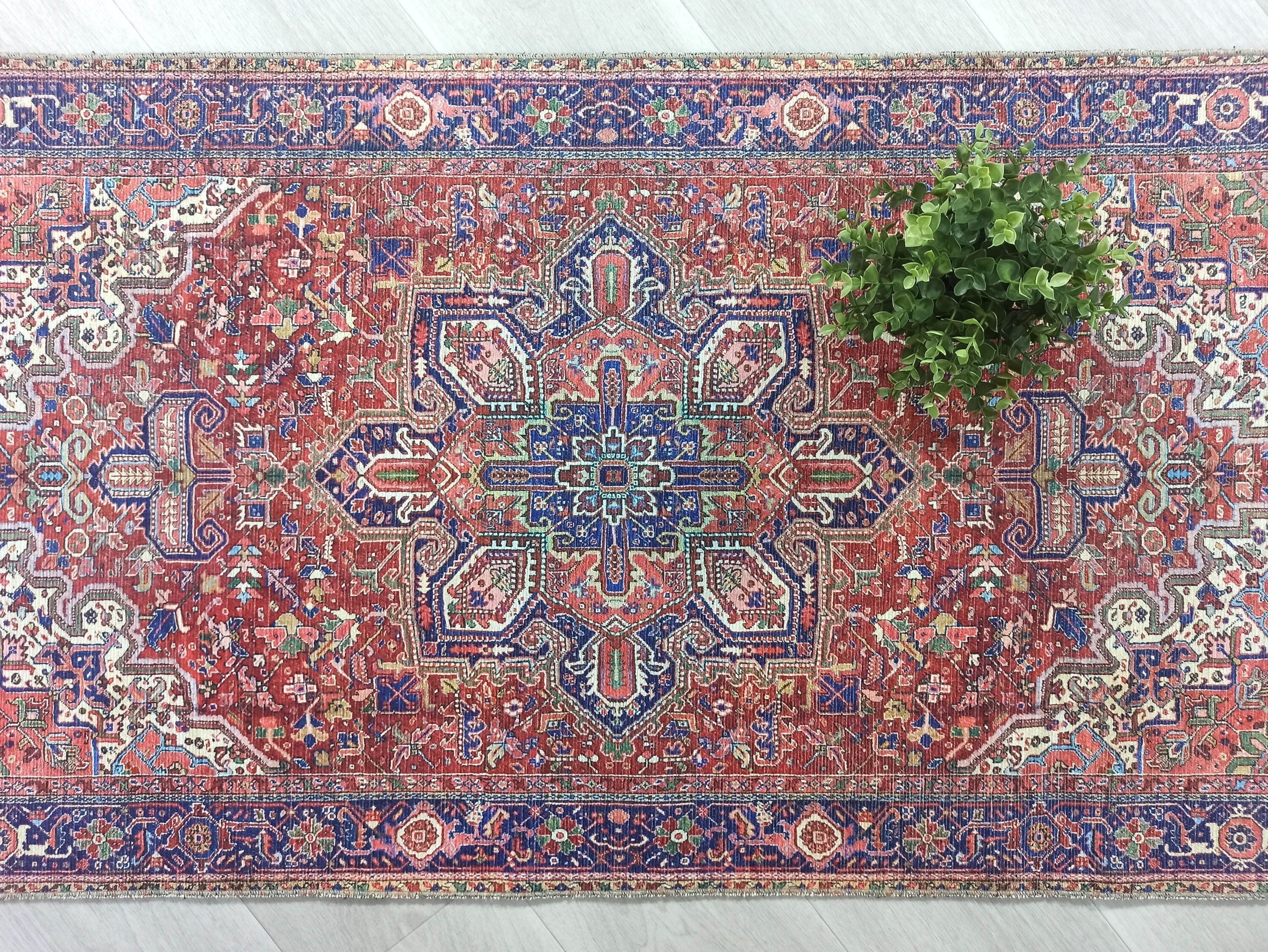 Moka Rug Persian Runner Red Terracotta Burgundy Rug