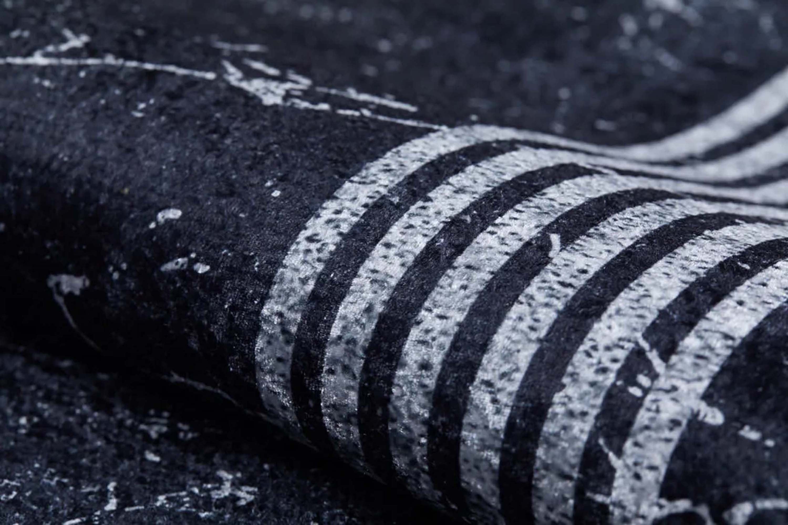 Mora Turkish Modern Marble Black Rug