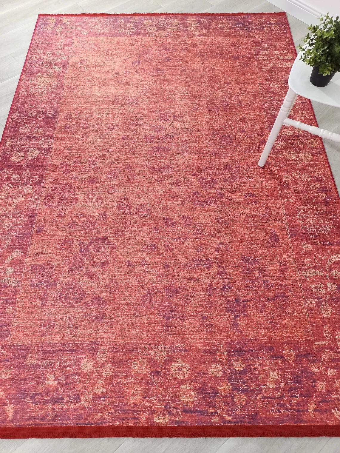Ragda Turkish Red Beige Oushak Rug