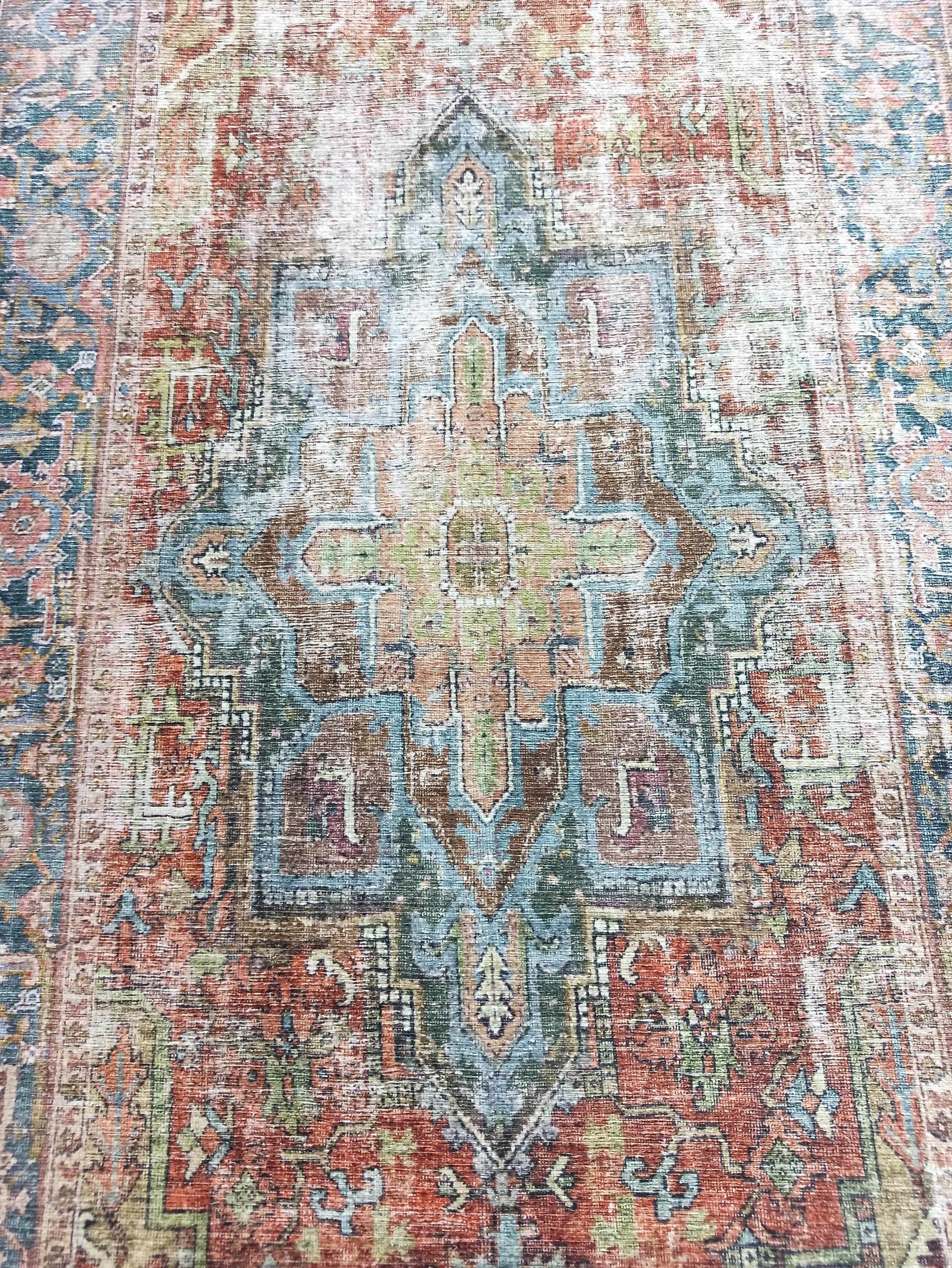 Nar Rug Turkish Earth tones Terracotta Floral Rug