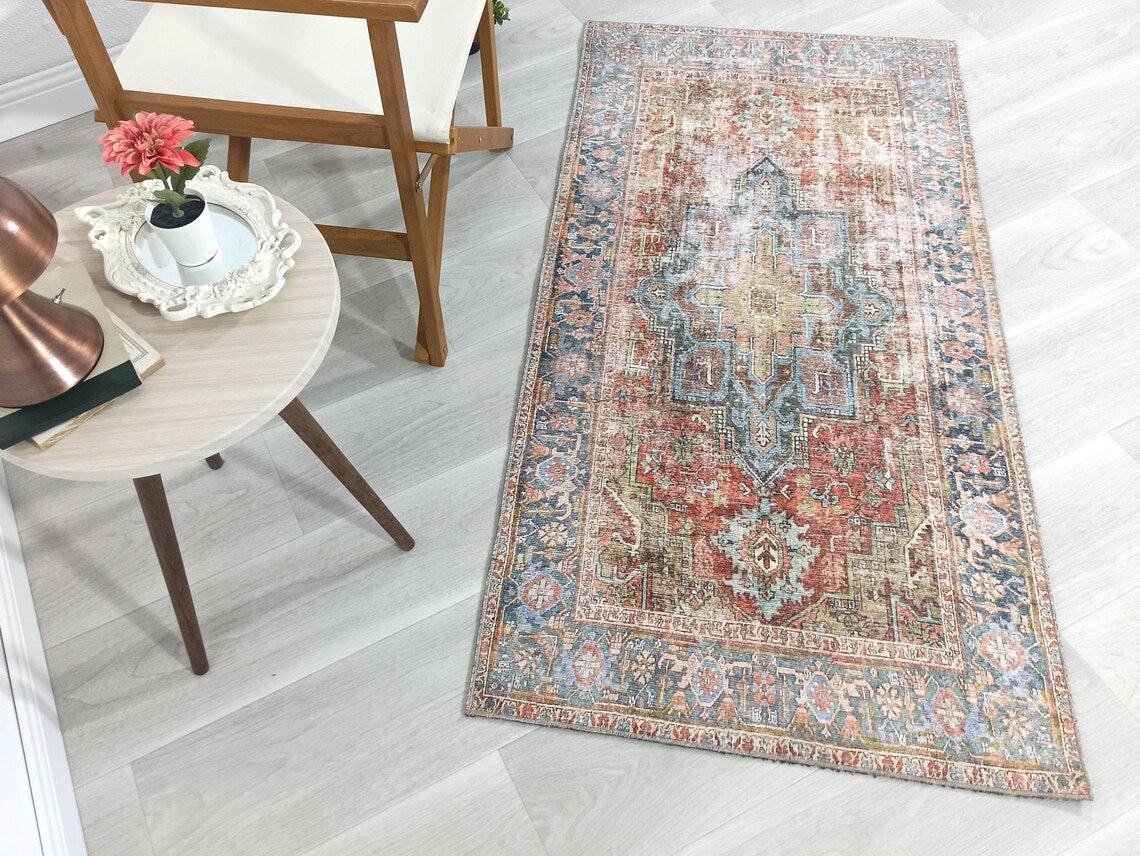 Nar Rug Turkish Earth tones Terracotta Floral Rug