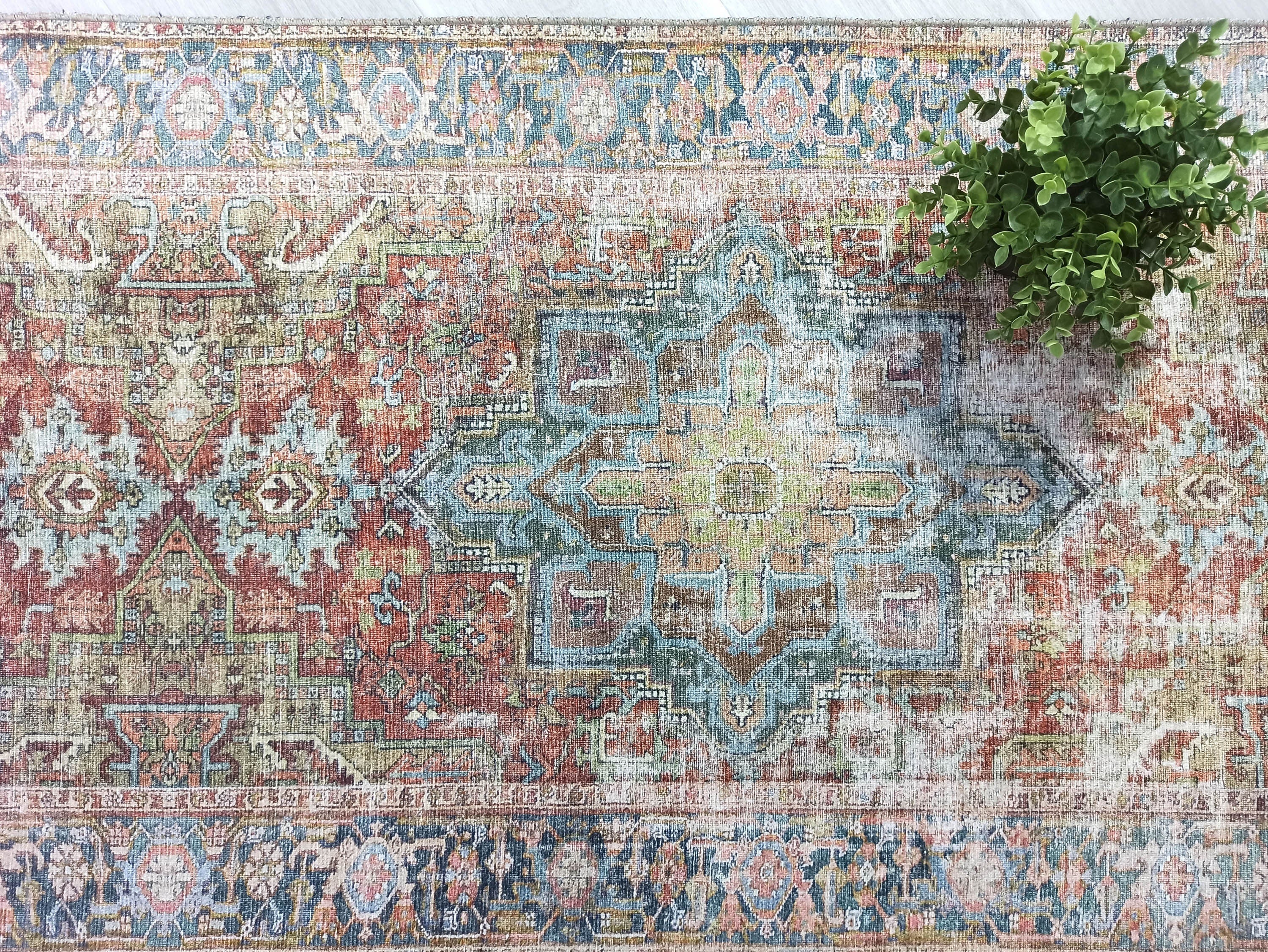 Nar Rug Turkish Earth tones Terracotta Floral Rug