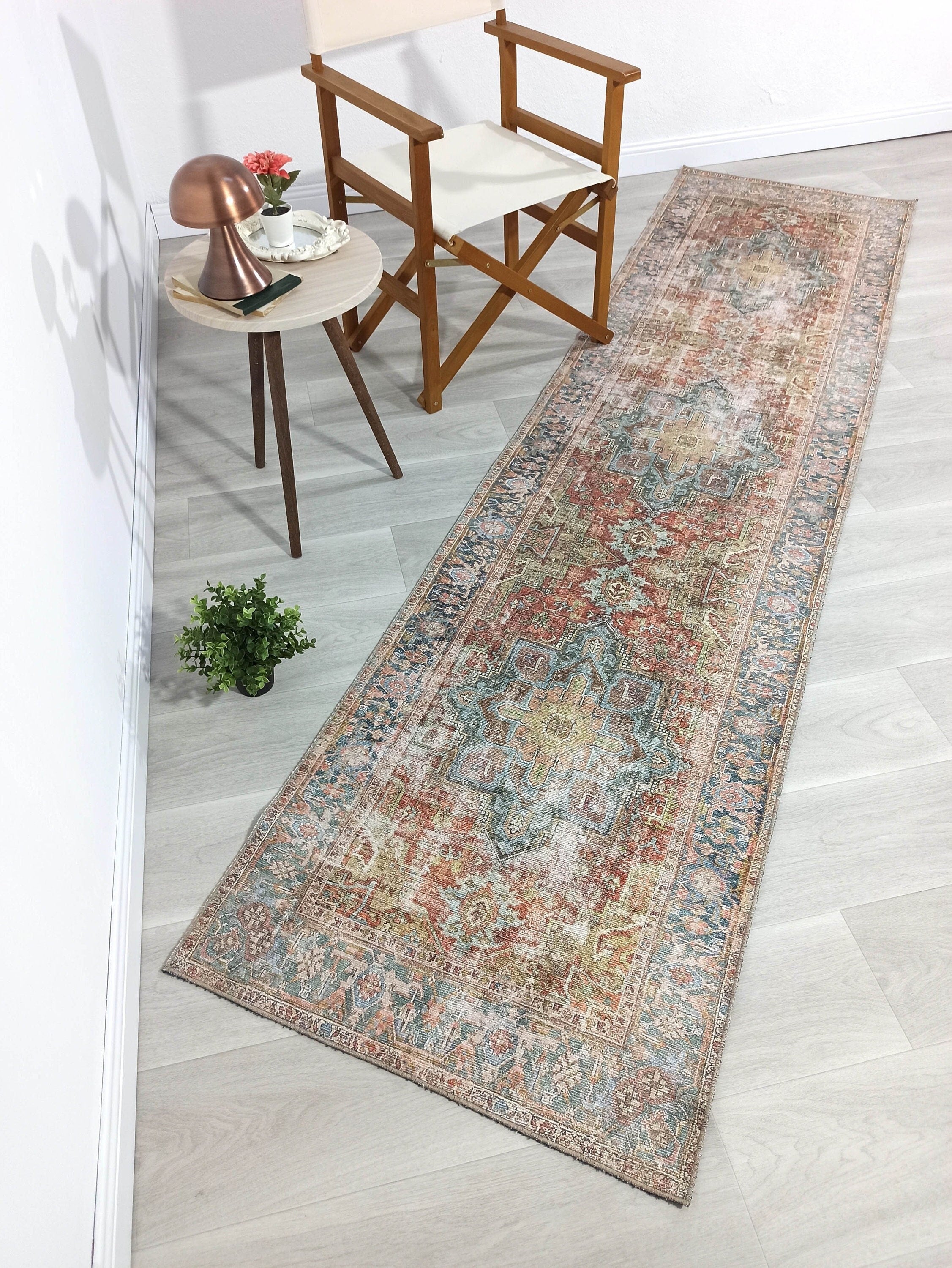 Nar Rug Turkish Earth tones Terracotta Floral Rug