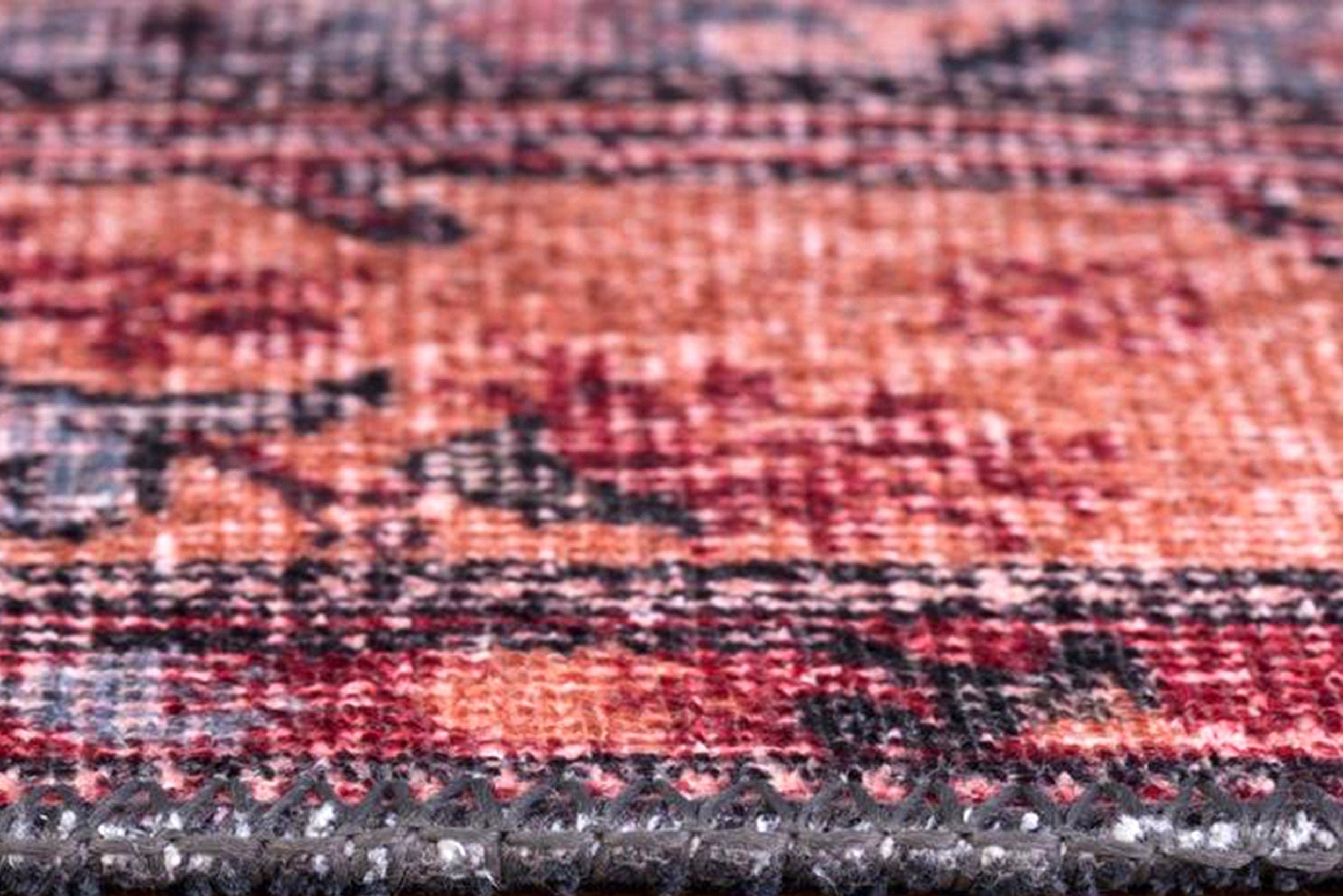 Nara Rug Turkish Red Orange Gray Rug