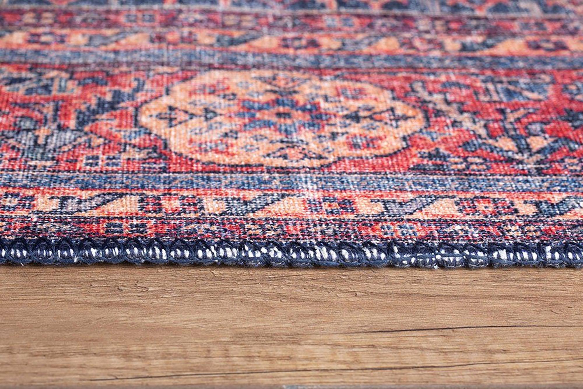 Nargan Rug Persian Navy Blue Red Rug