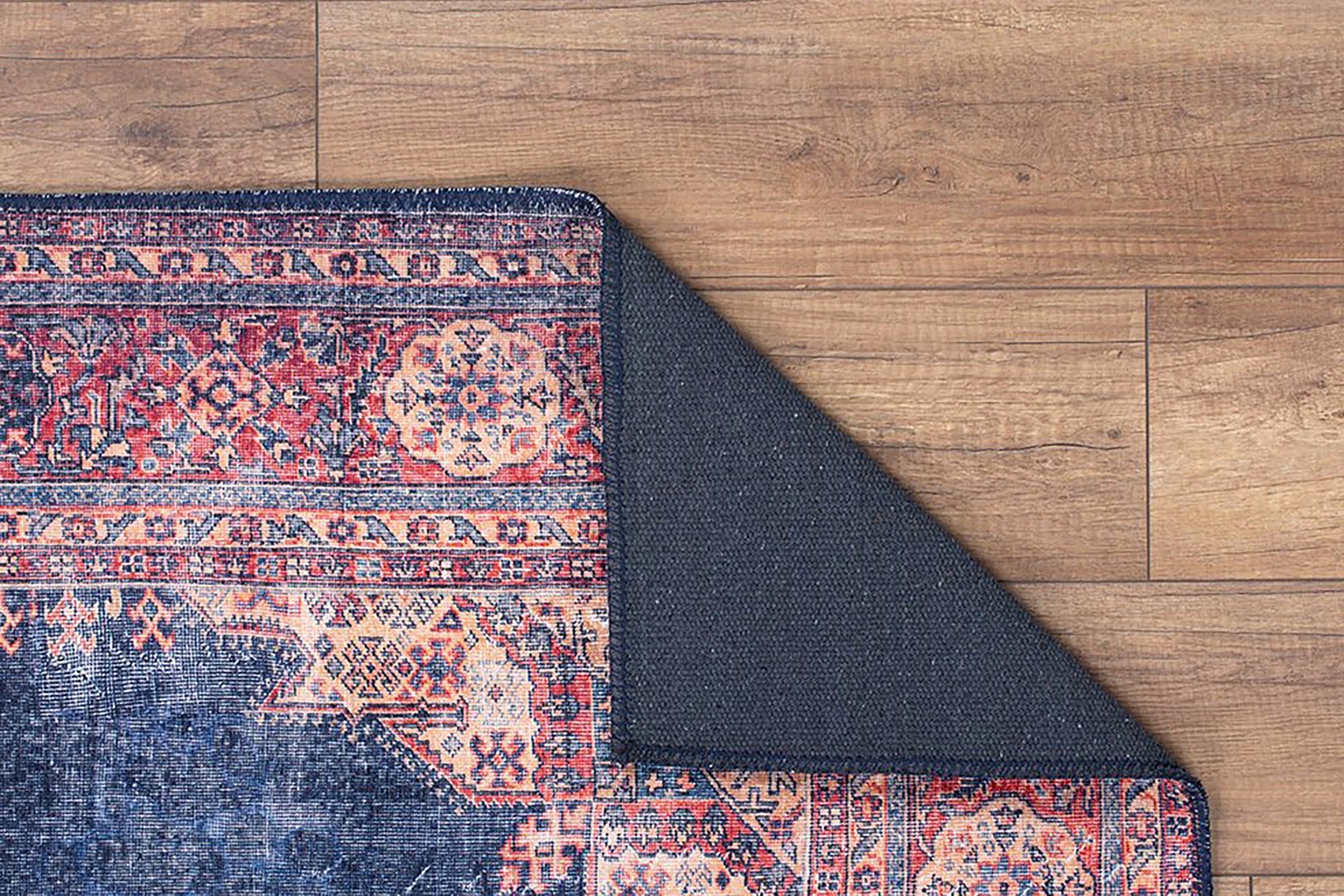 Nargan Rug Persian Navy Blue Red Rug