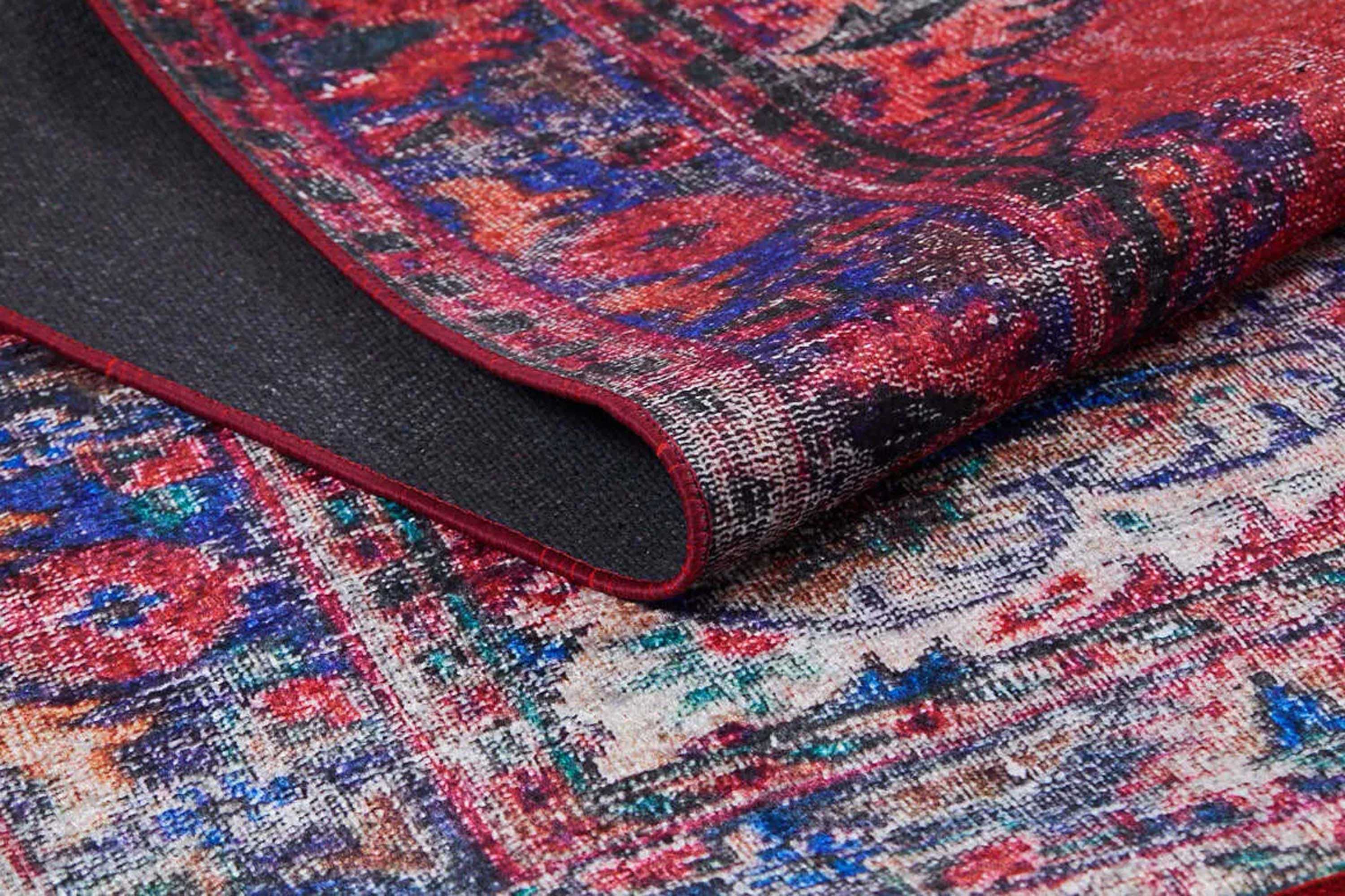 Nasma Turkish Distressed Red Rug