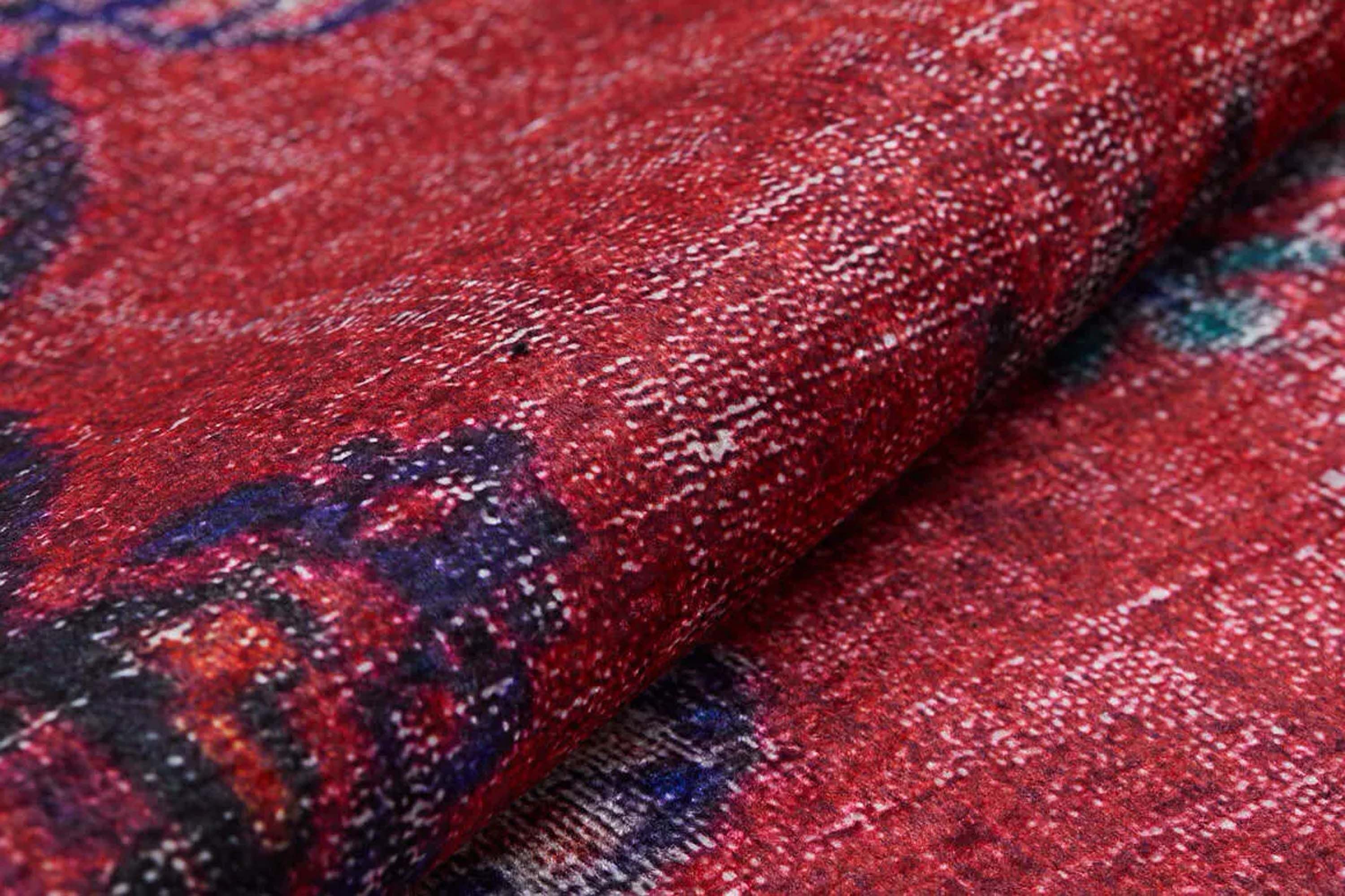 Nasma Turkish Distressed Red Rug