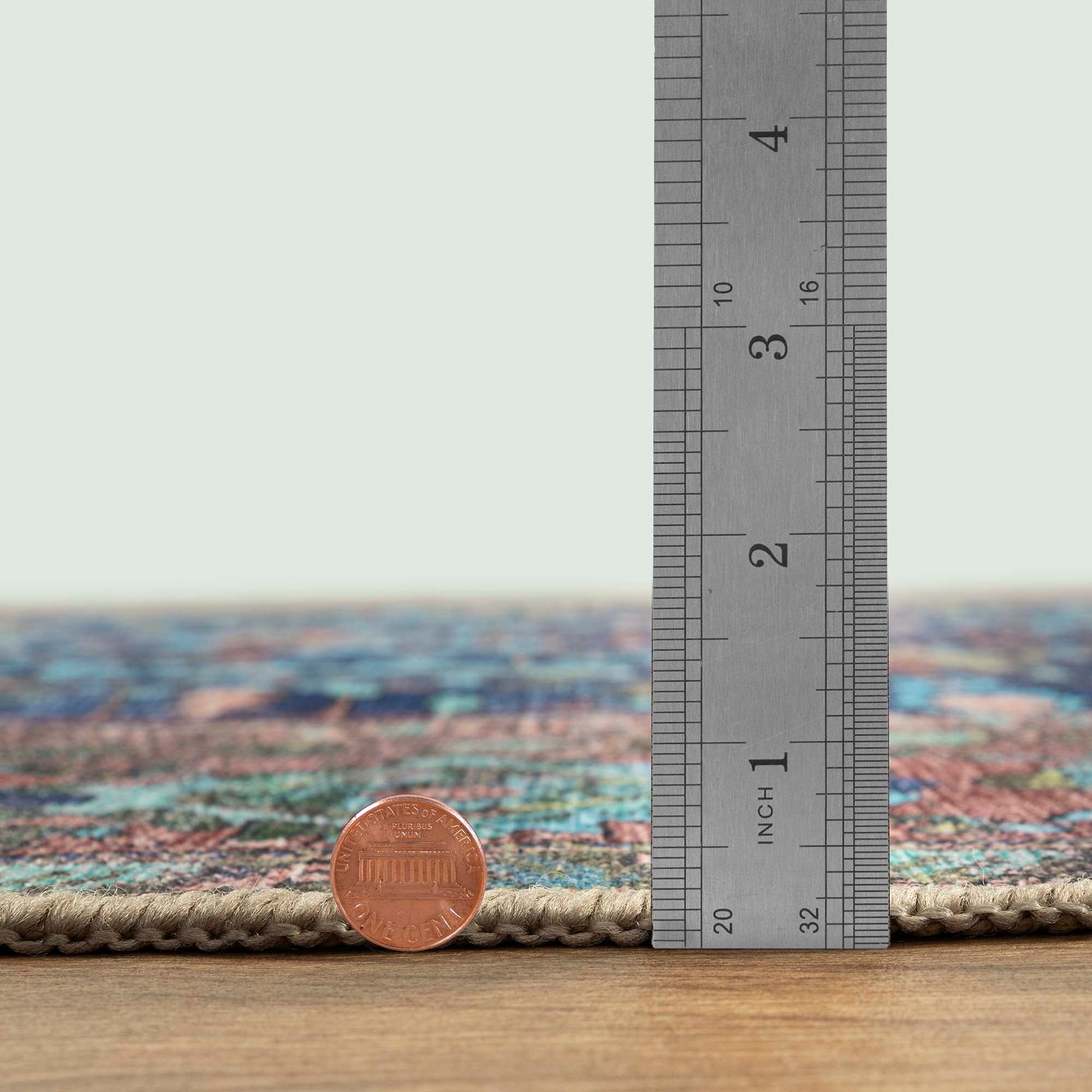 Navy Blue Boho Oushak Washable Rug