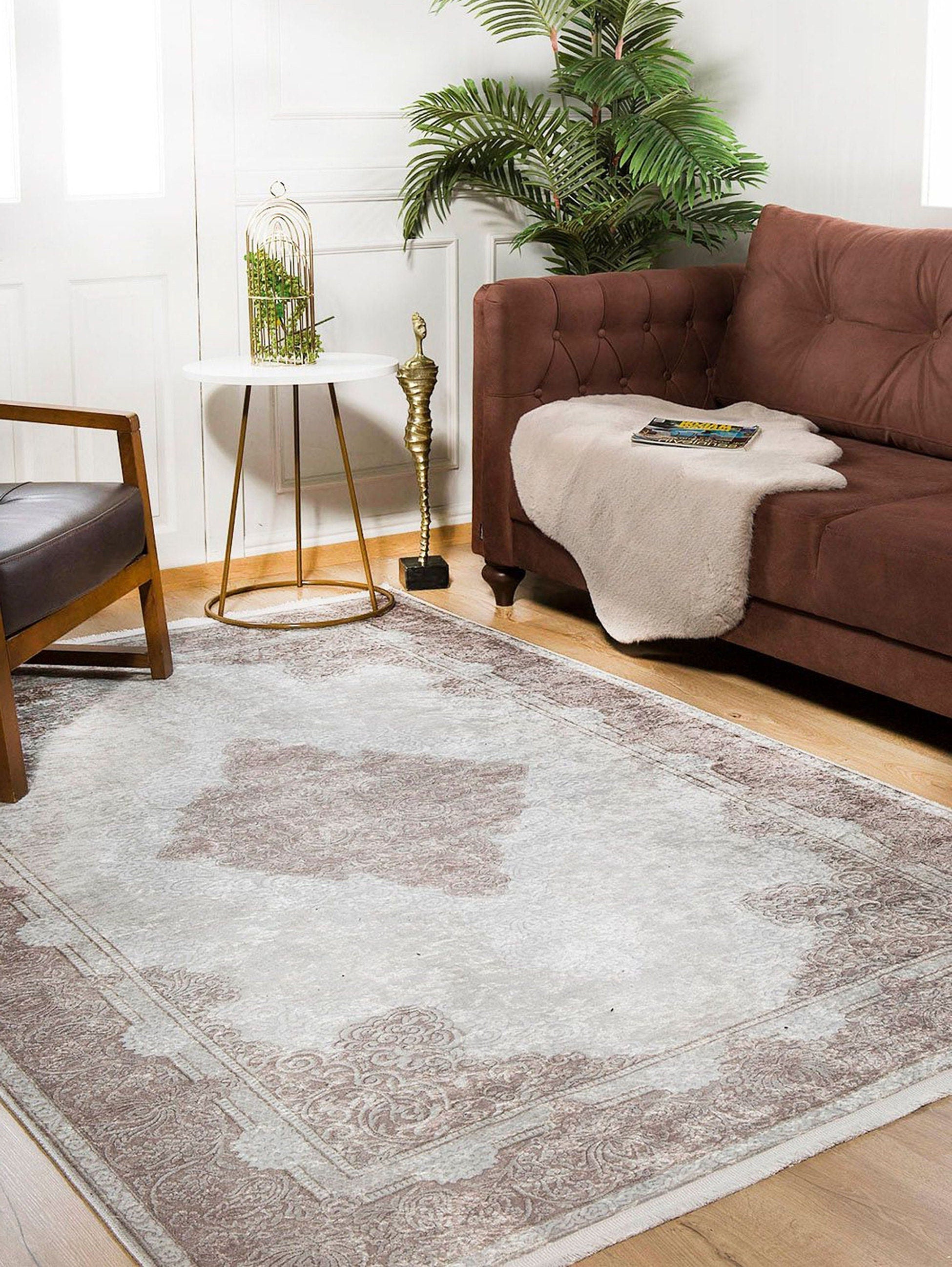 Nina Neutral Faded Beige Turkish Rug