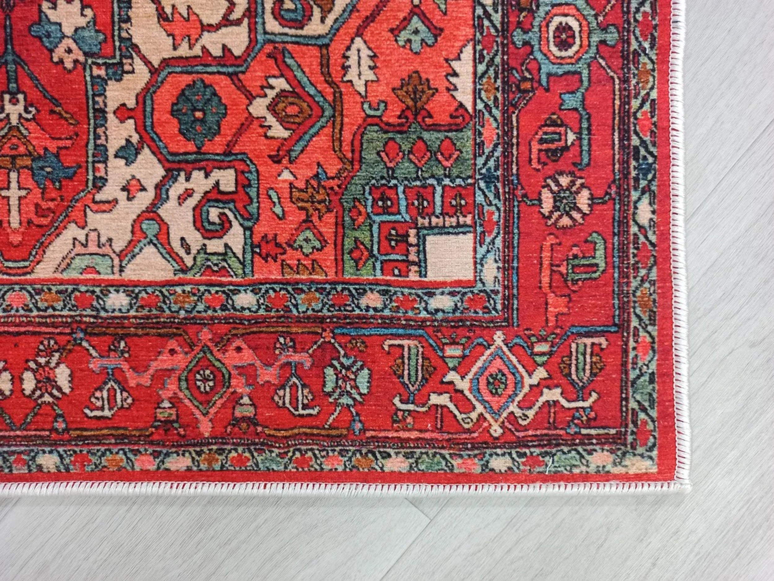 Nuna Red Persian Coral Heriz Rug