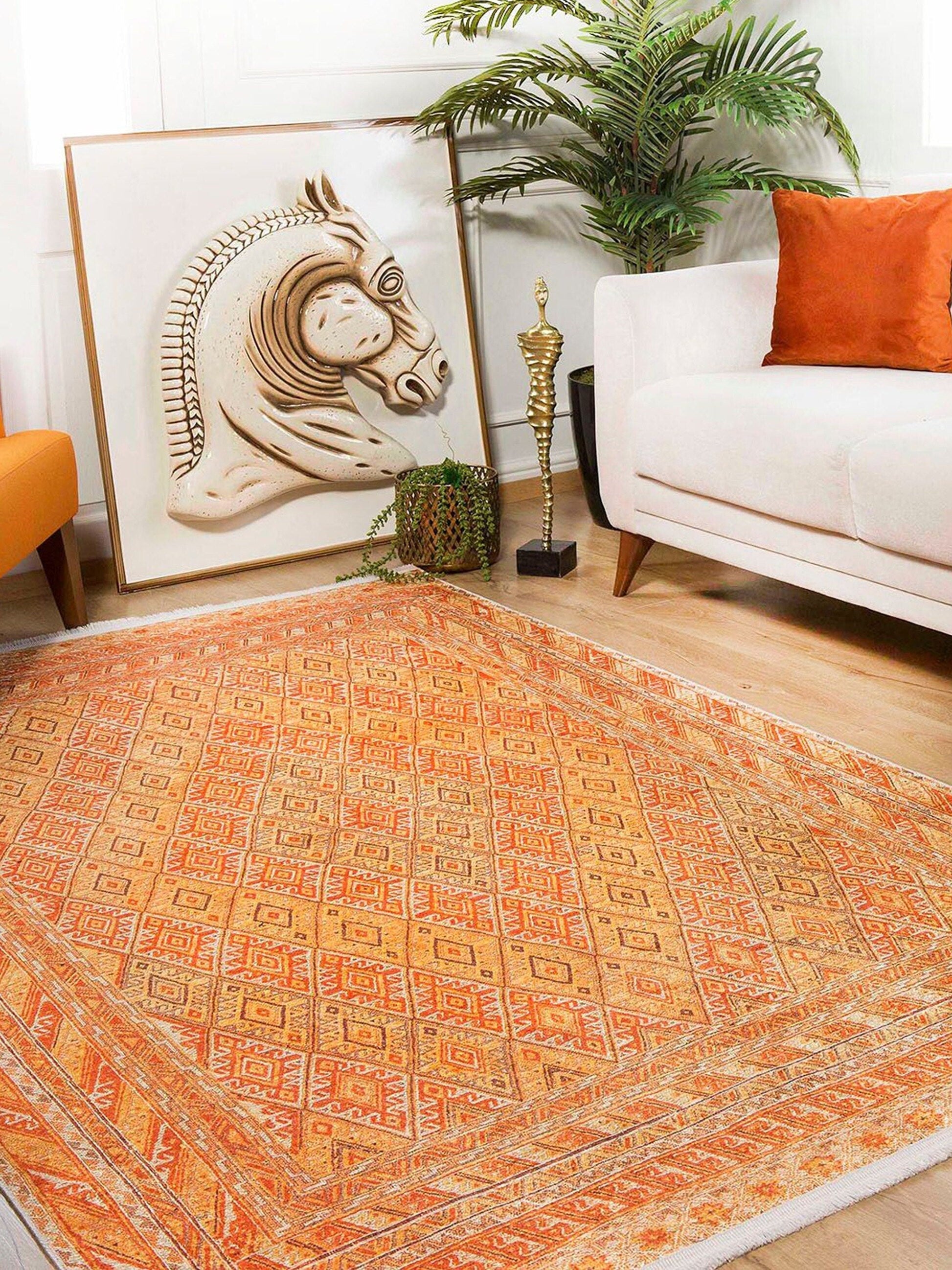 Orish Turkish Kilim Orange Yellow Rug