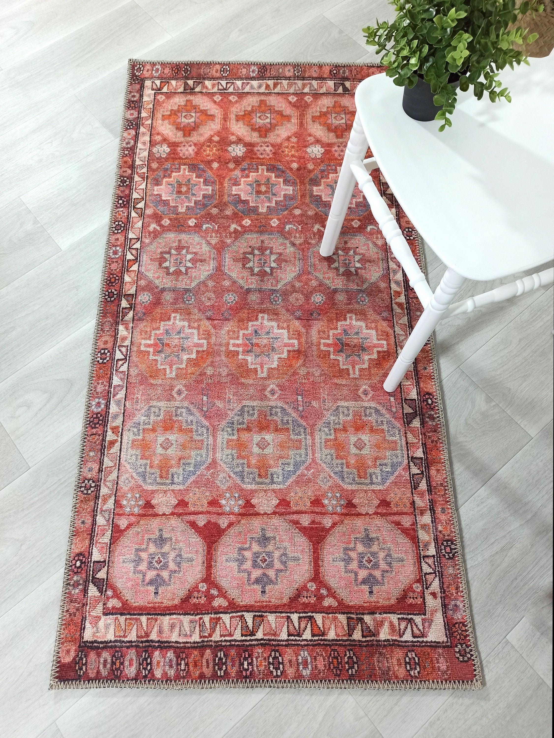 Osa Rug Turkish Coral Red Pink Rug