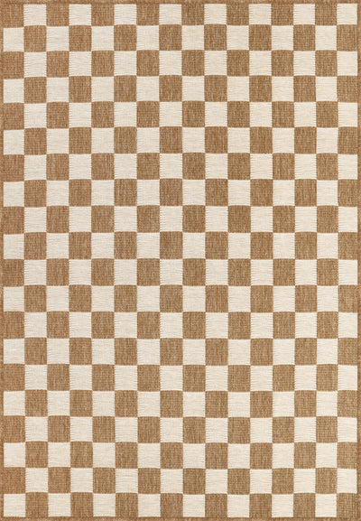 Harper Modern Ivory & Sand Checkerboard Indoor/Outdoor Rug