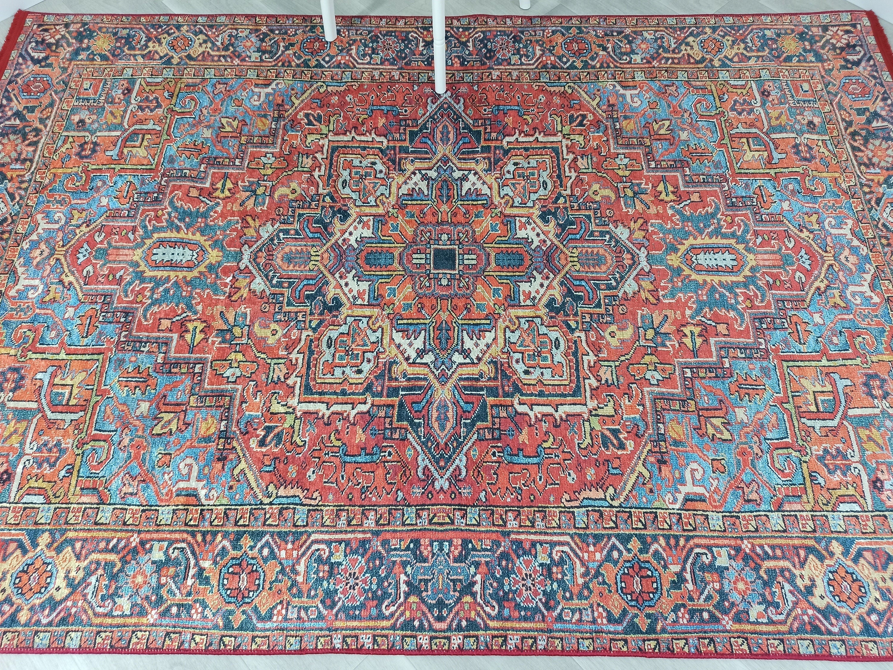 Pawla Turkish Vintage Heriz Red Rug
